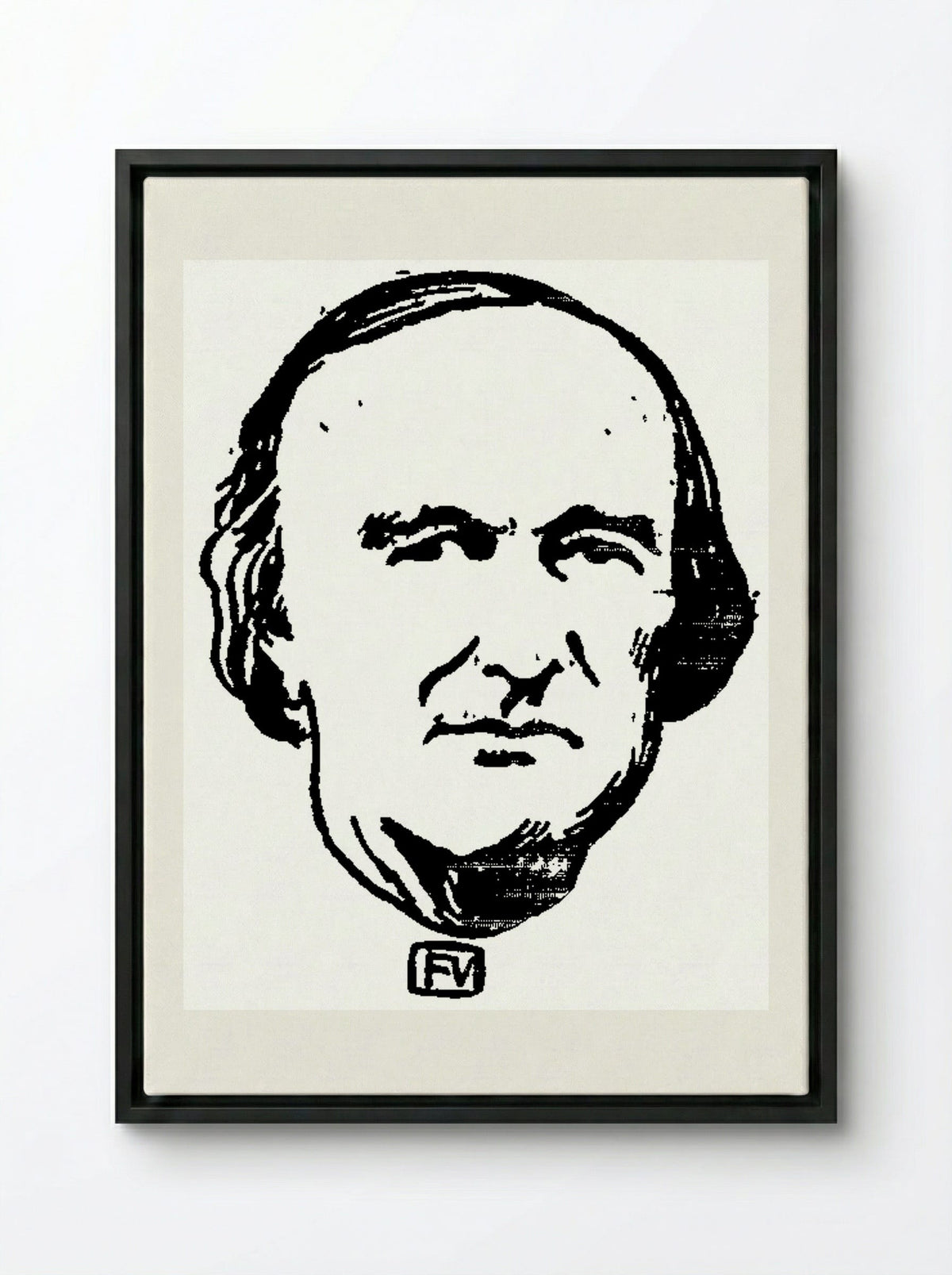 Portrait of Georges Darboy - Félix Vallotton - Framed Canvas Black
