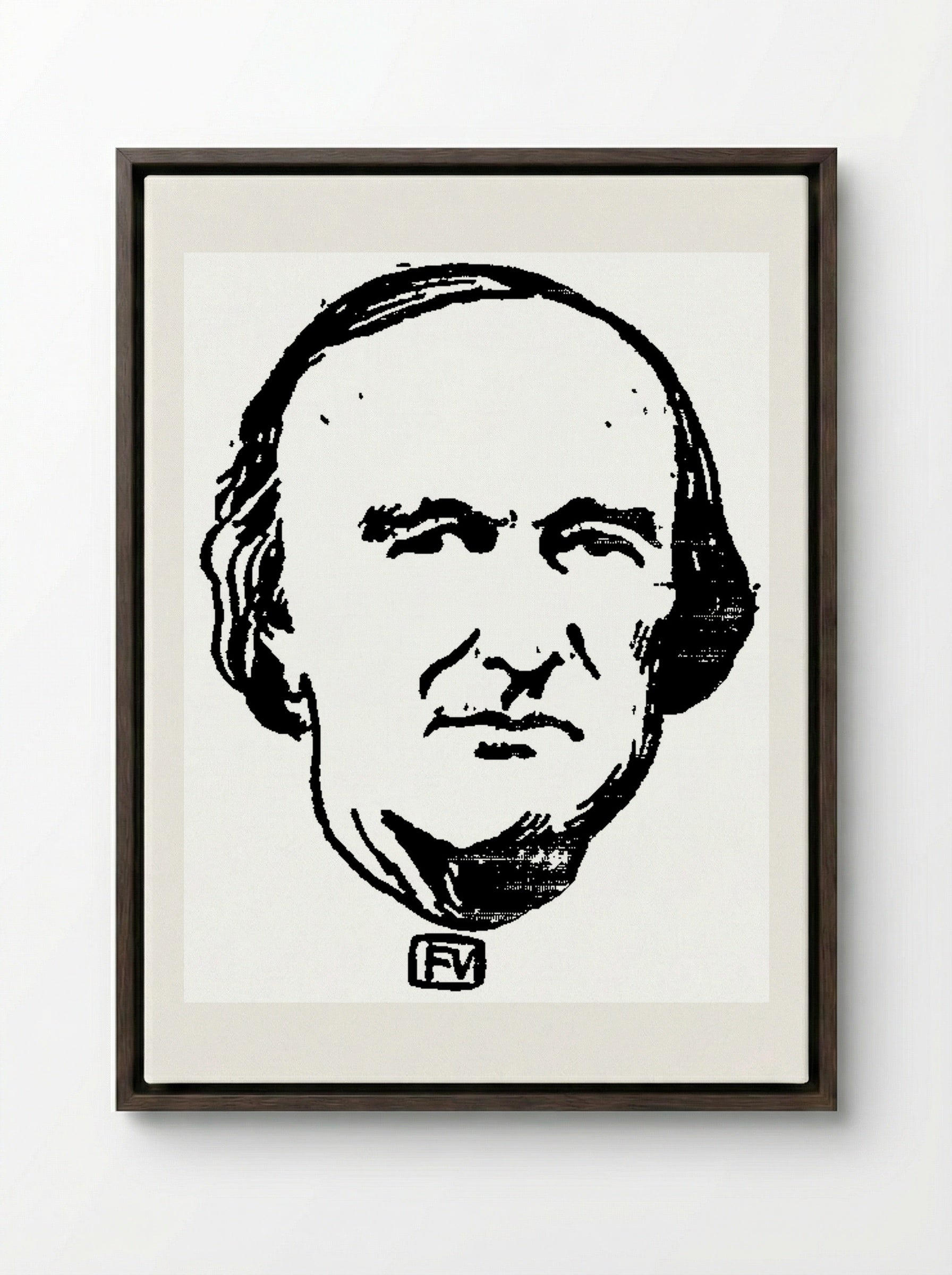 Portrait of Georges Darboy - Félix Vallotton - Framed Canvas Dark Wood