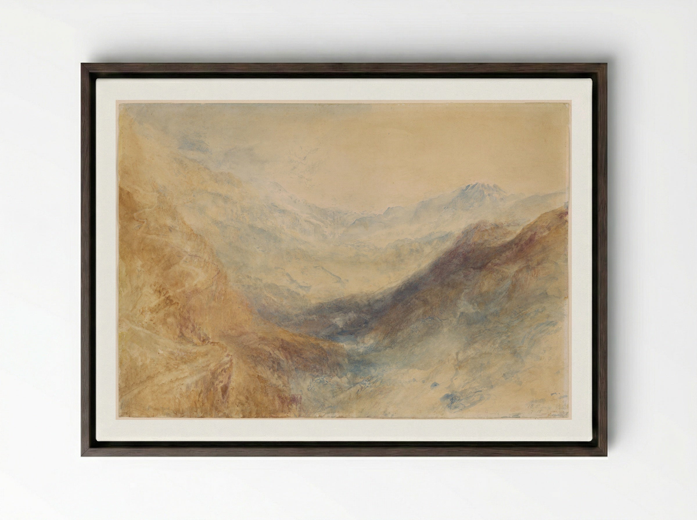 The Simplon Pass - Joseph Mallord William Turner - Framed Canvas Dark Wood