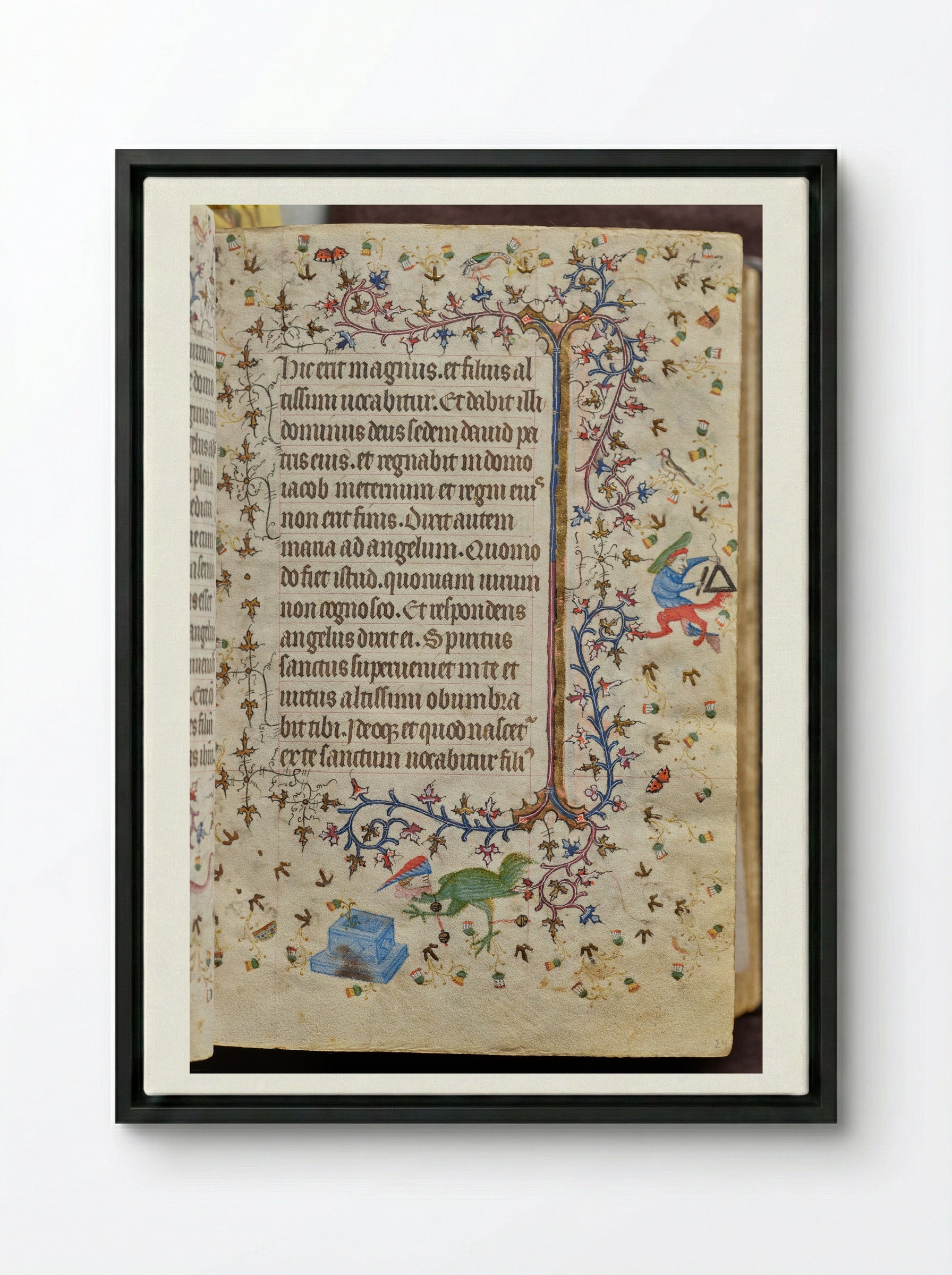 Hours of Charles the Noble, fol. 179r - Master of the Brussels Initials and Associates - Framed Canvas Black