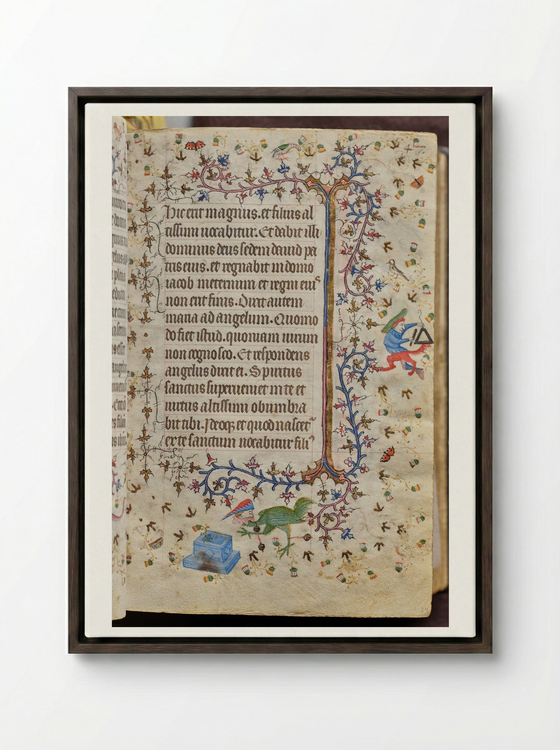 Hours of Charles the Noble, fol. 179r - Master of the Brussels Initials and Associates - Framed Canvas Dark Wood