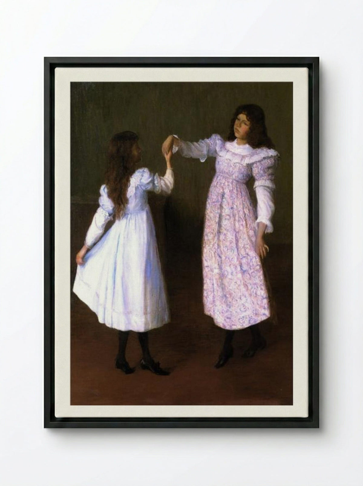 Children Dancing, II - Lilla Cabot Perry - Framed Canvas Black