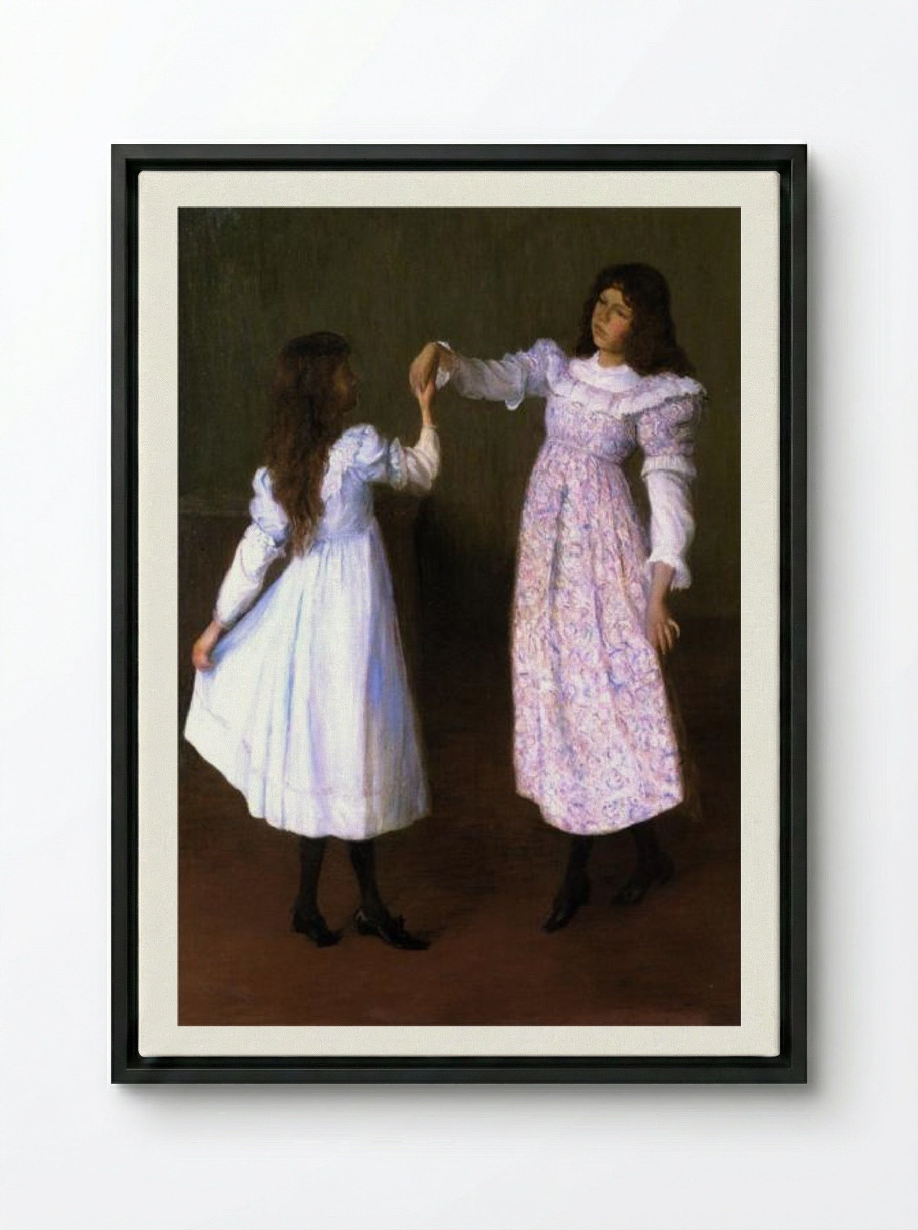 Children Dancing, II - Lilla Cabot Perry - Framed Canvas Black