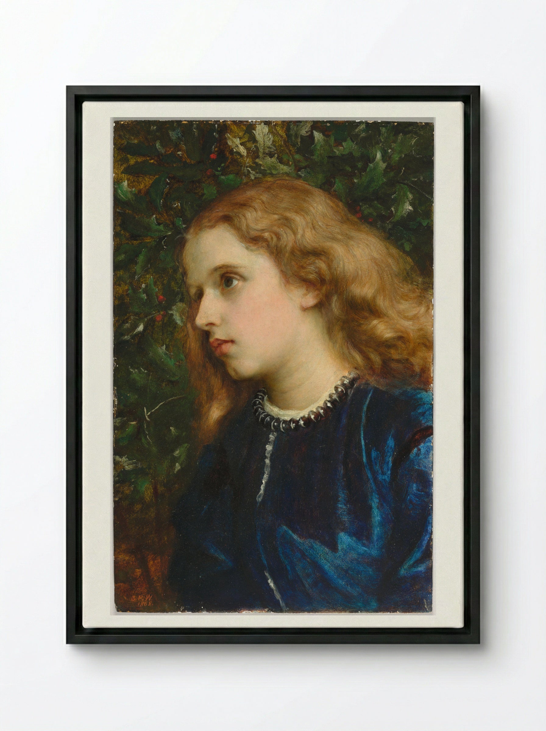 Virginia Dalrymple - George Frederic Watts - Framed Canvas Black