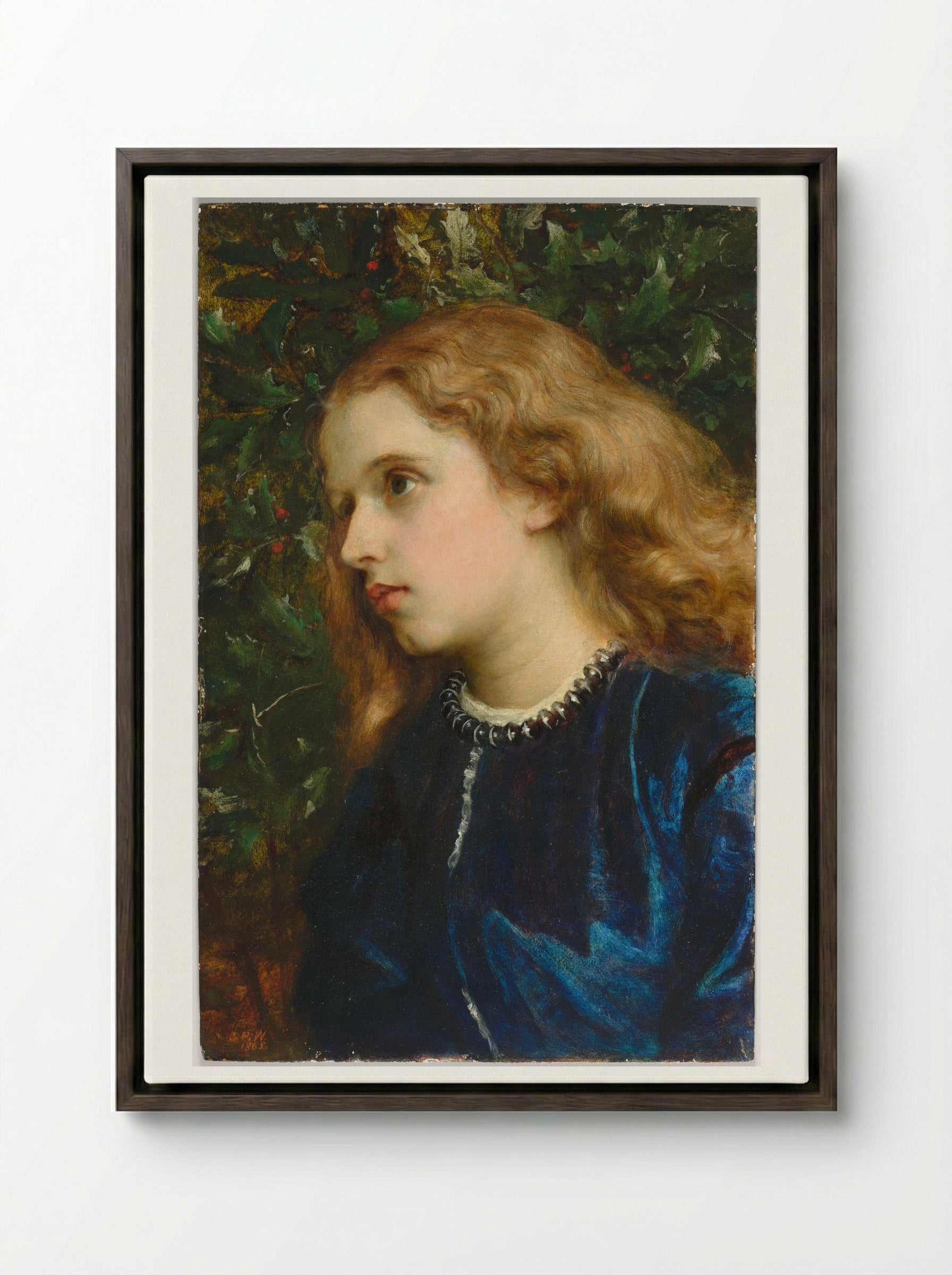 Virginia Dalrymple - George Frederic Watts - Framed Canvas Dark Wood