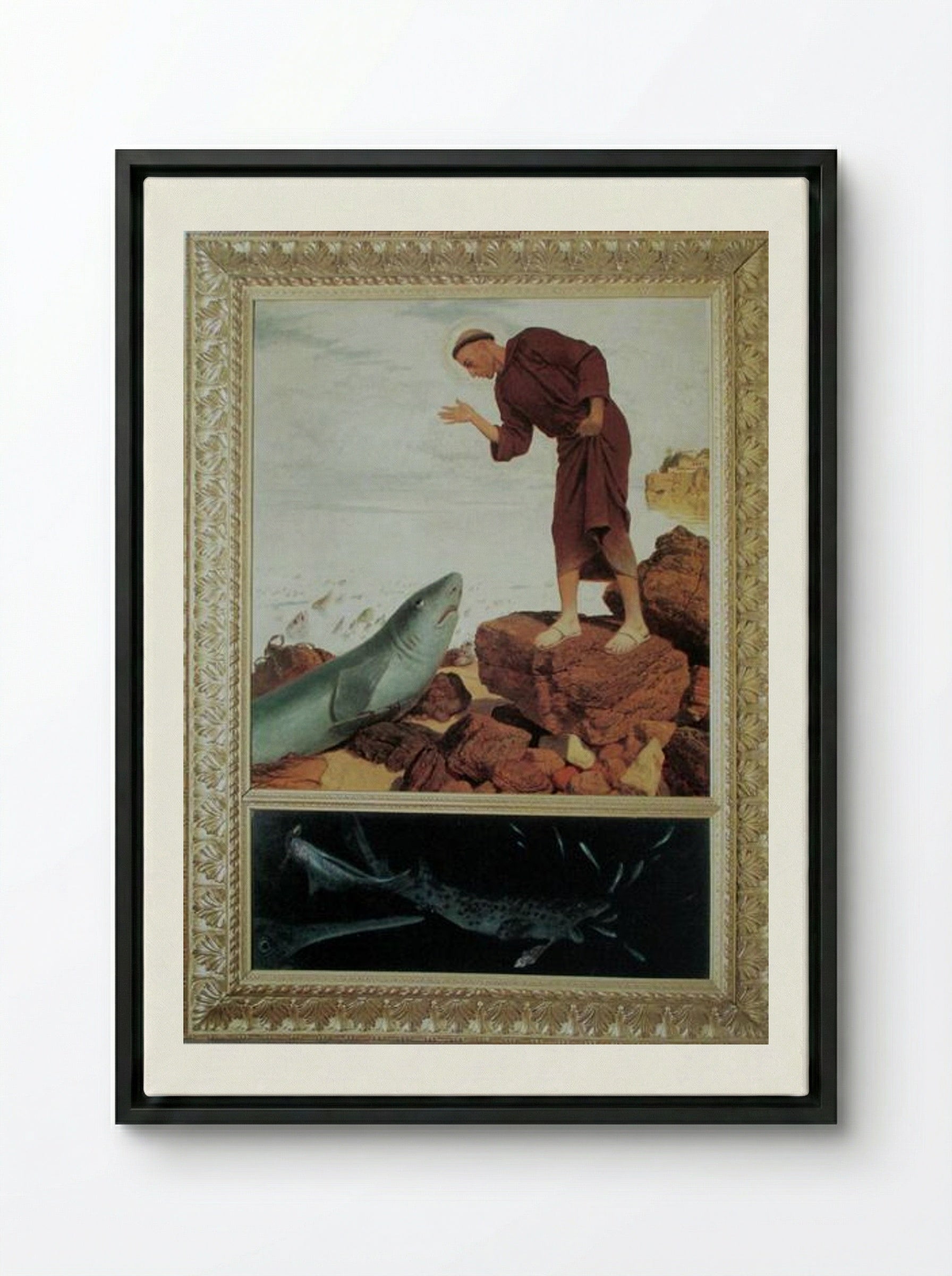 St. Anthony - Arnold Böcklin - Framed Canvas Black