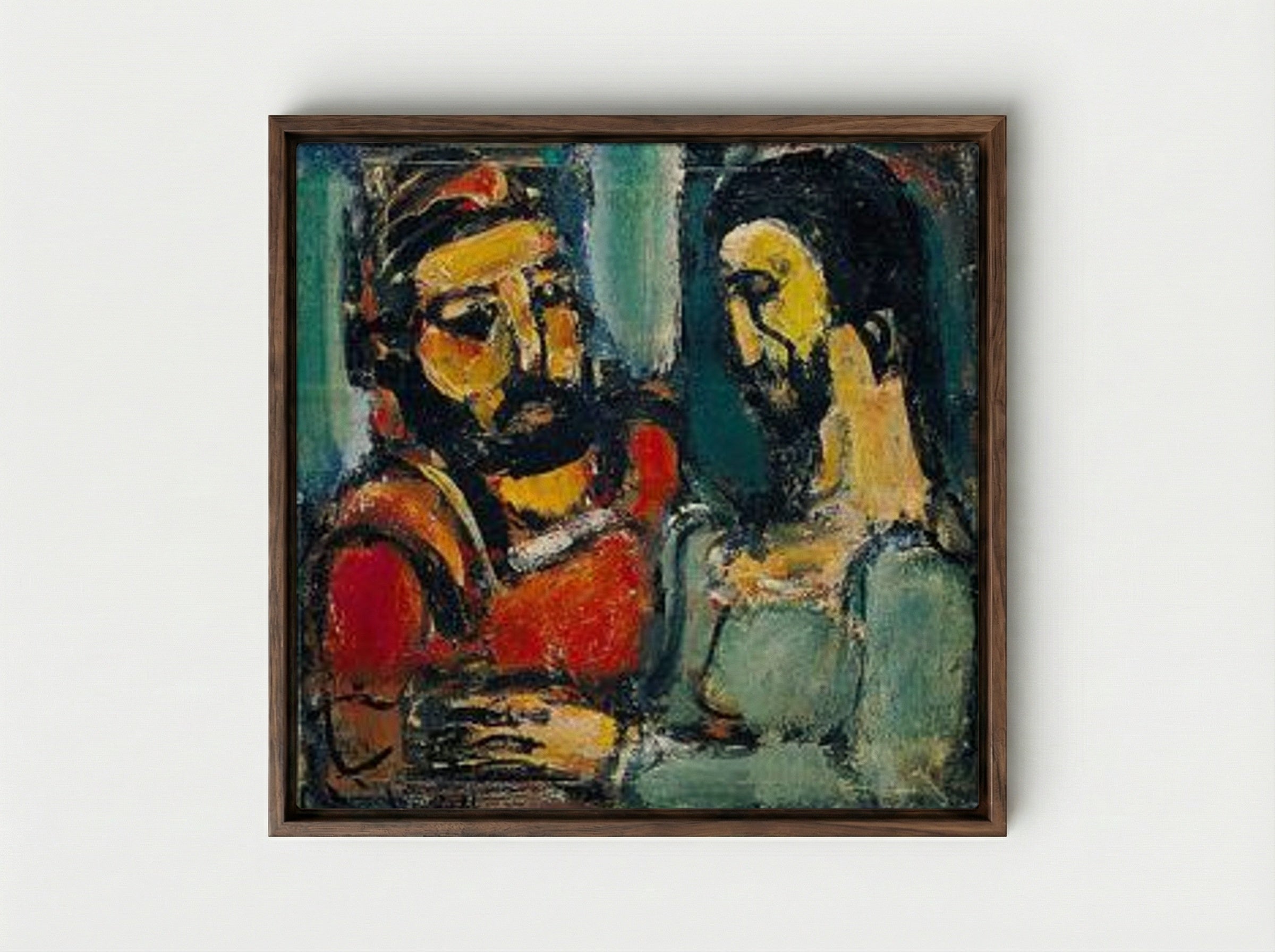 Christ et Docteur - Georges Rouault - Framed Canvas Dark Wood