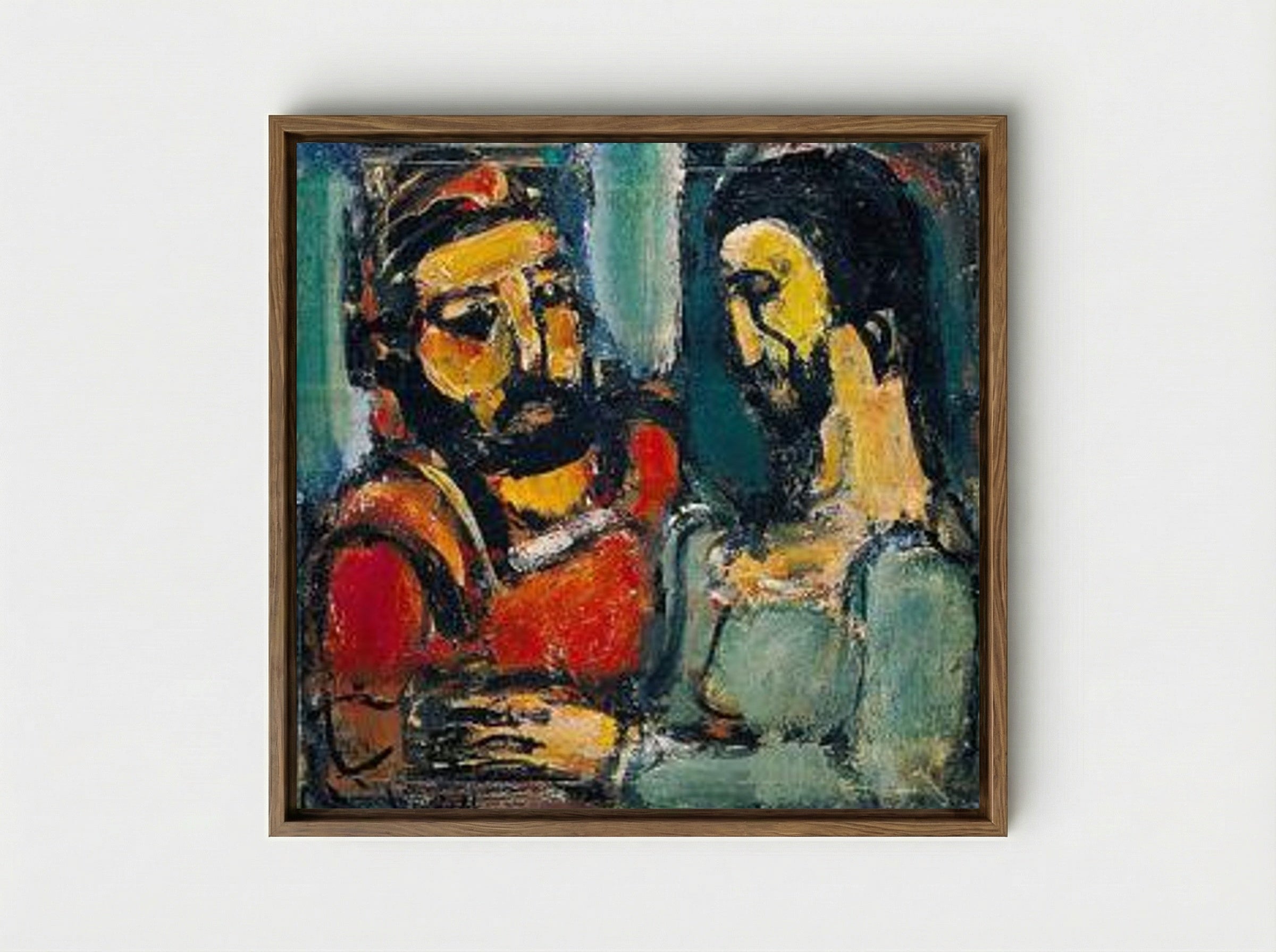 Christ et Docteur - Georges Rouault - Framed Canvas Wood