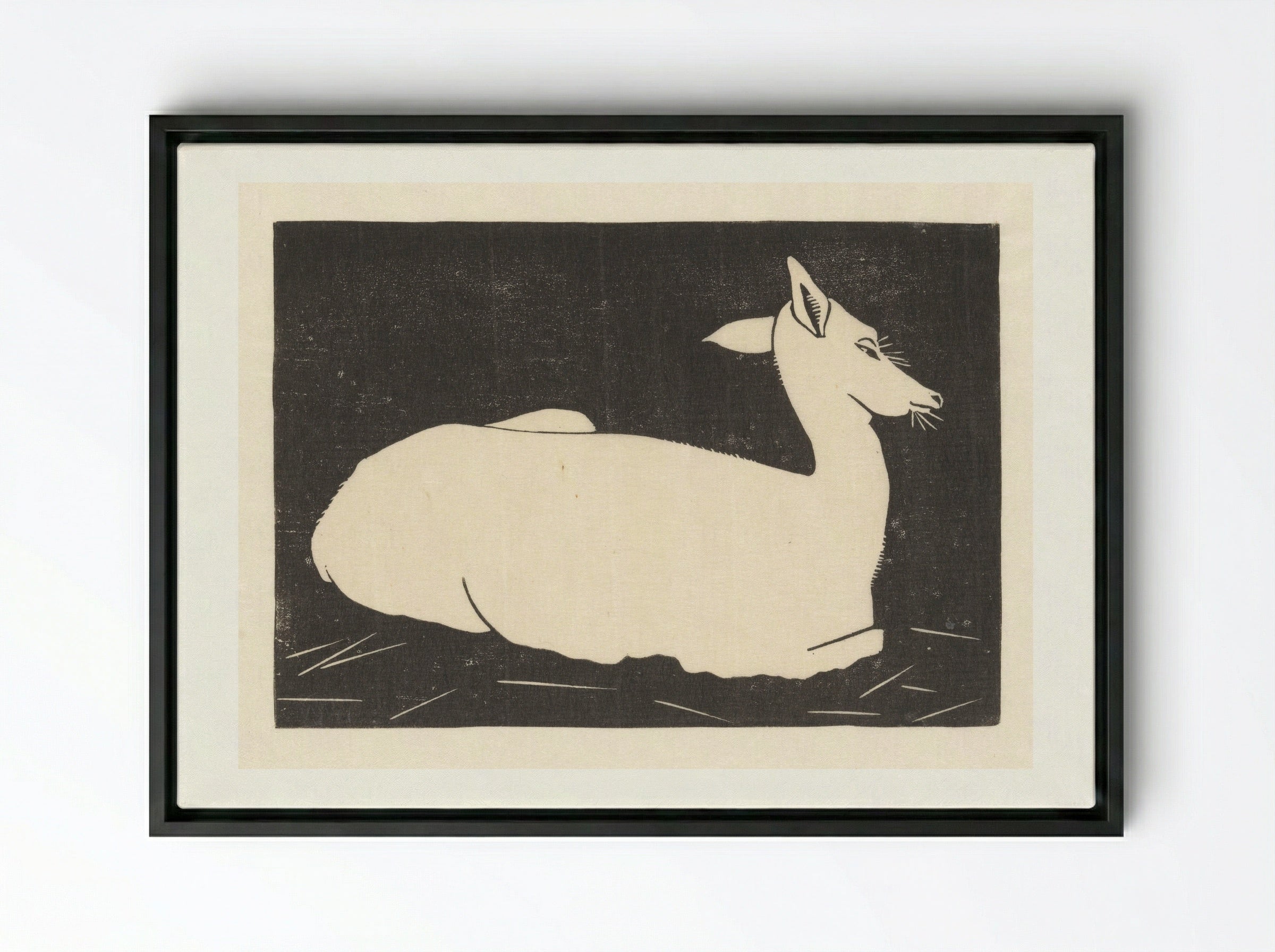 Hert (Deer) - Samuel Jessurun de Mesquita - Framed Canvas Black