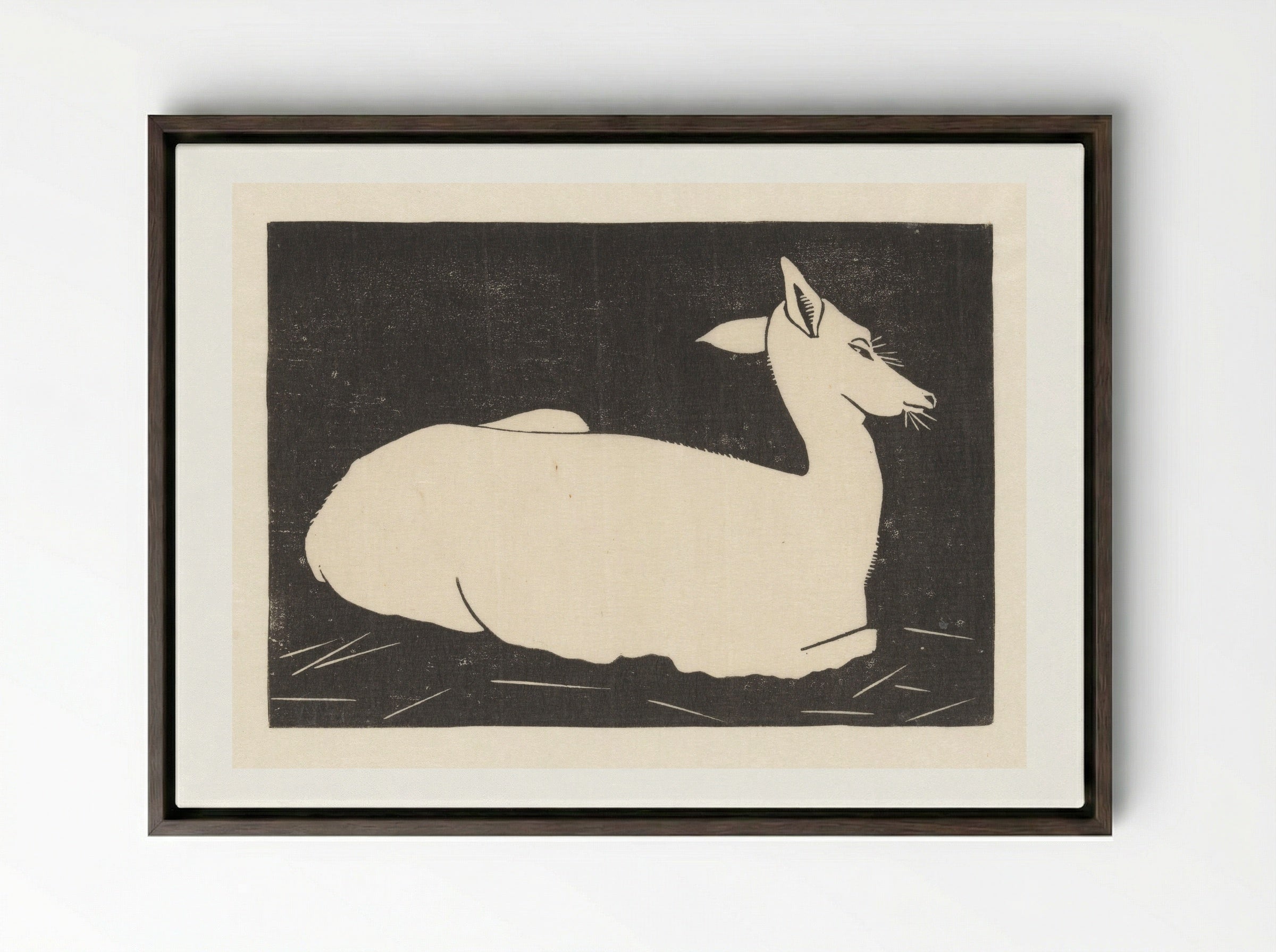 Hert (Deer) - Samuel Jessurun de Mesquita - Framed Canvas Dark Wood