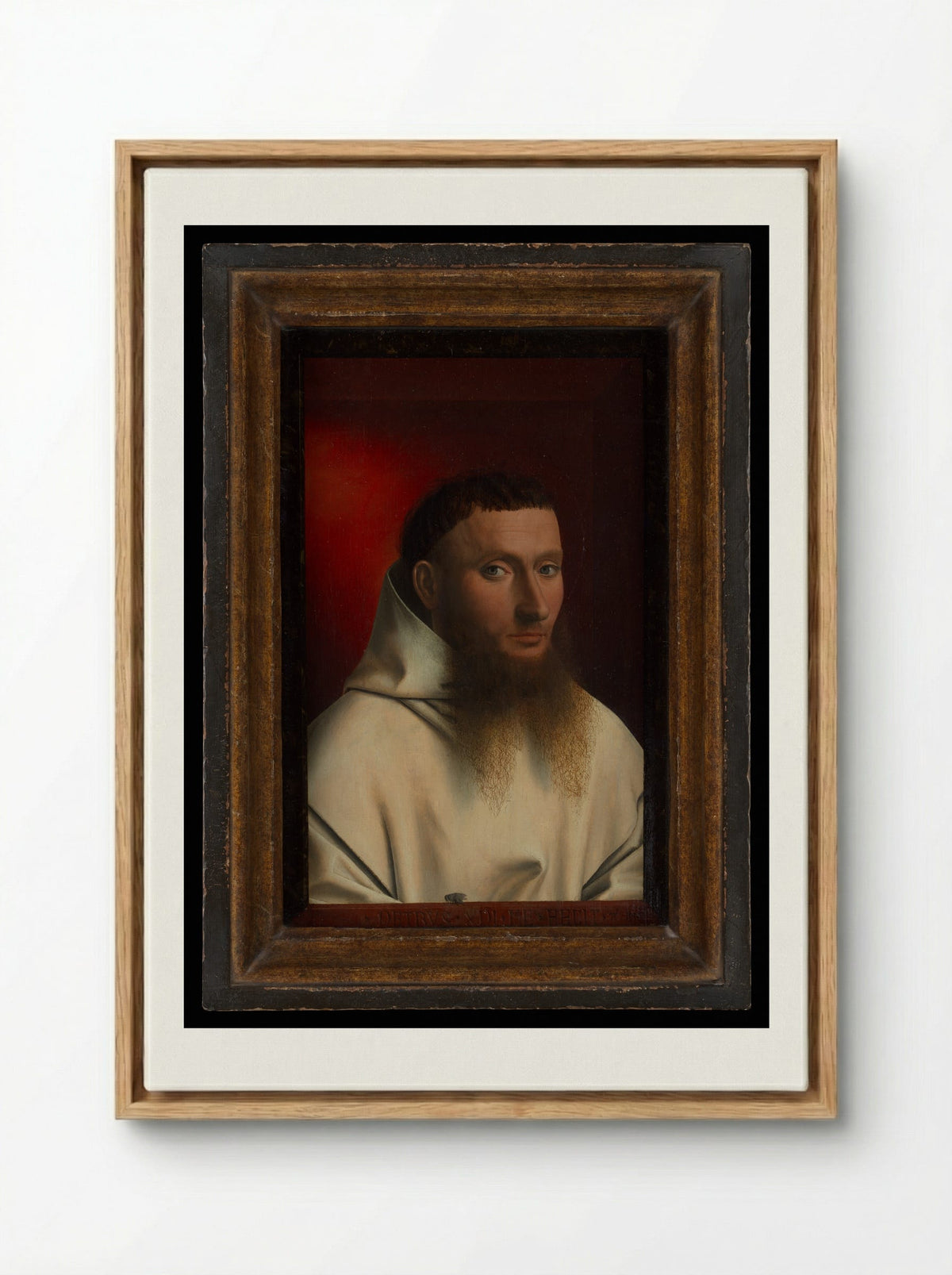 Portrait of a Carthusian - Petrus Christus - Framed Canvas Wood