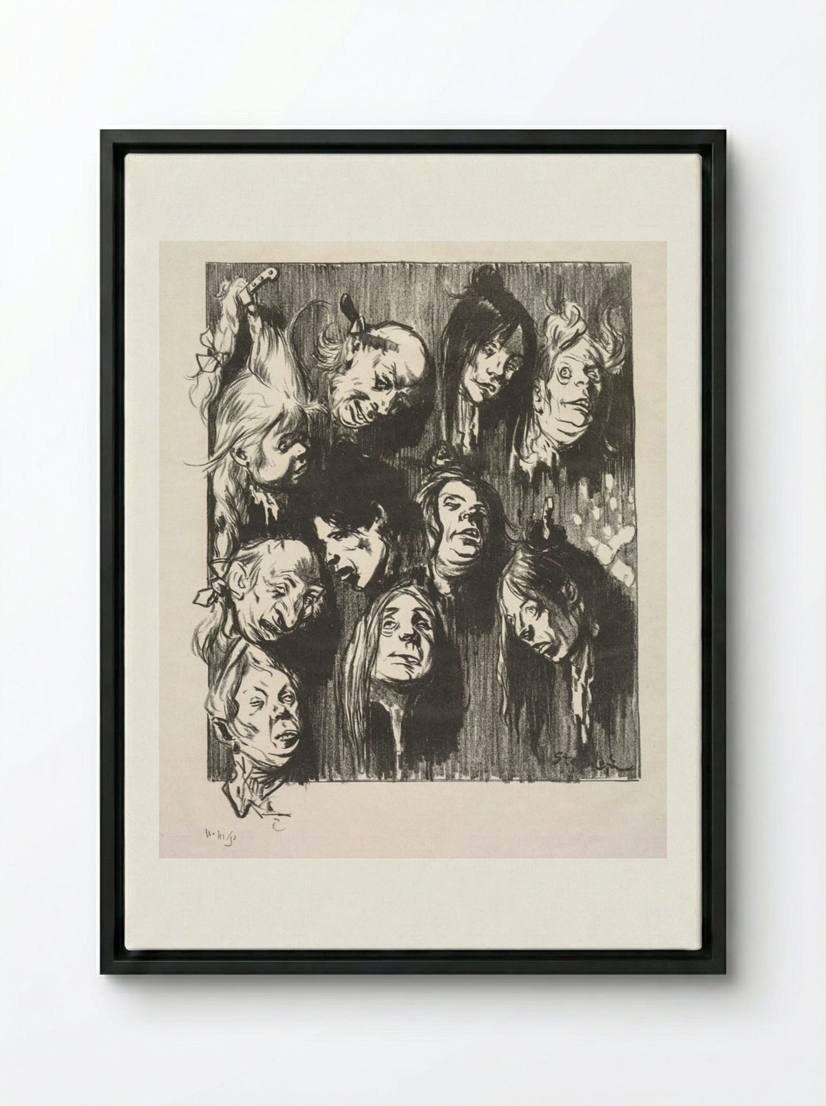 Ten Assassinations for a Penny - Théophile Alexandre Steinlen - Framed Canvas Black
