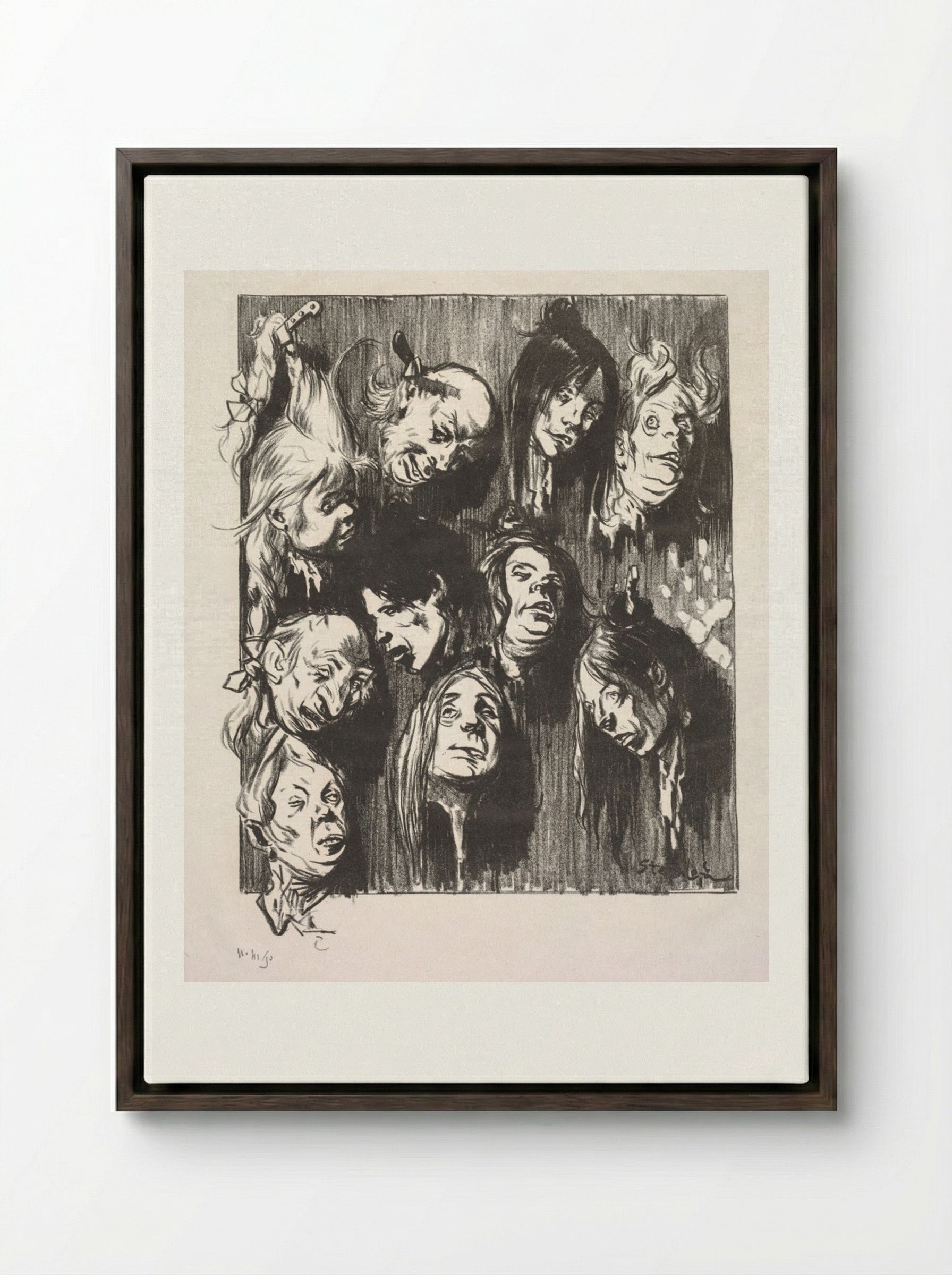 Ten Assassinations for a Penny - Théophile Alexandre Steinlen - Framed Canvas Dark Wood