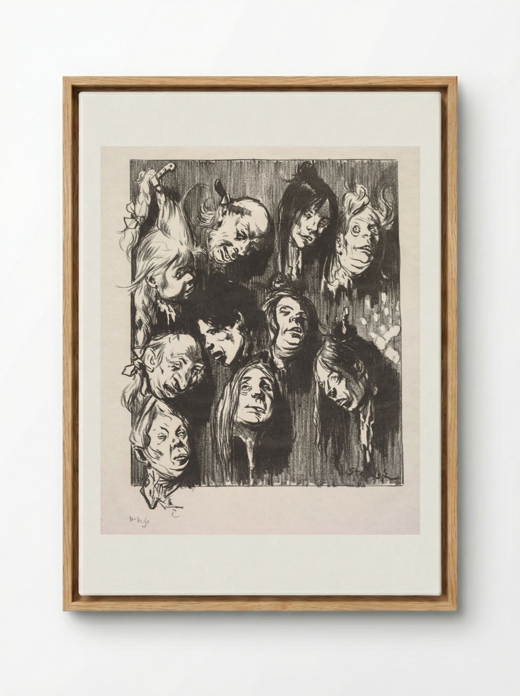 Ten Assassinations for a Penny - Théophile Alexandre Steinlen - Framed Canvas Wood