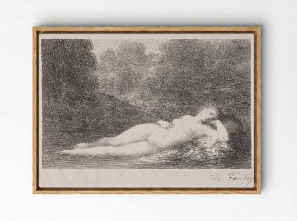 Lying in the Water - Henri Fantin-Latour - Framed Canvas Wood