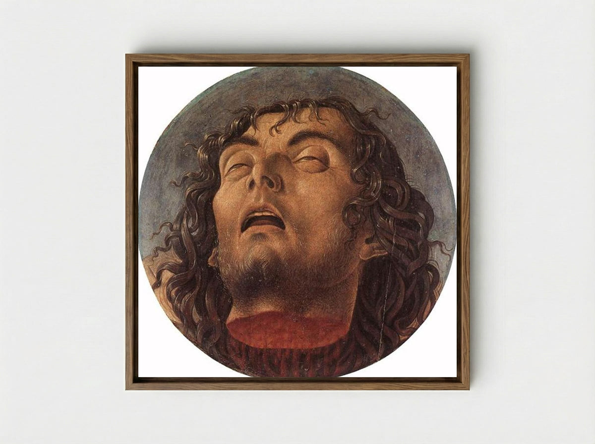 Head of St John the Baptist - Giovanni Bellini - Framed Canvas Wood