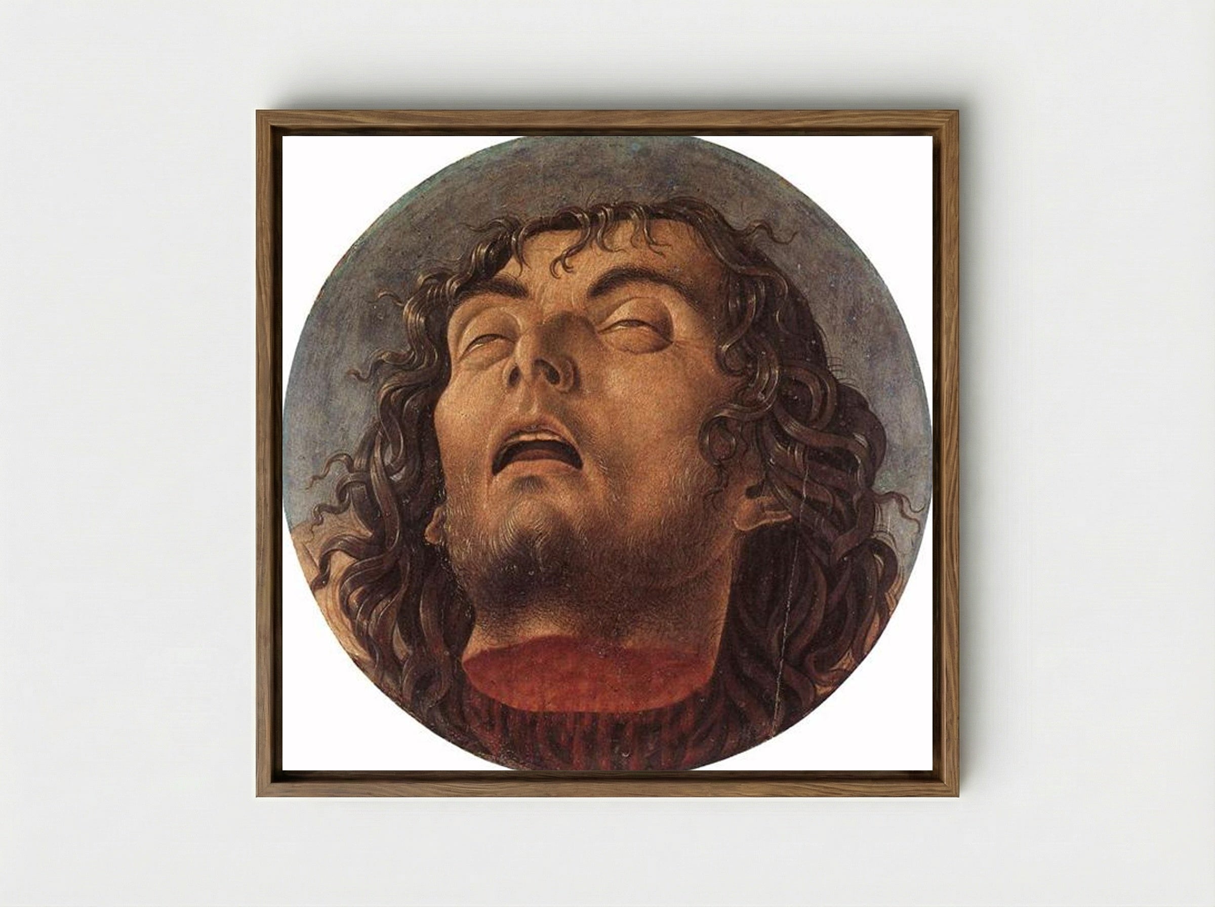 Head of St John the Baptist - Giovanni Bellini - Framed Canvas Wood