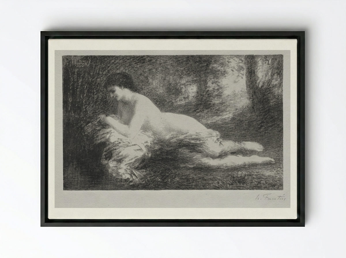 Réverie - Henri Fantin-Latour - Framed Canvas Black