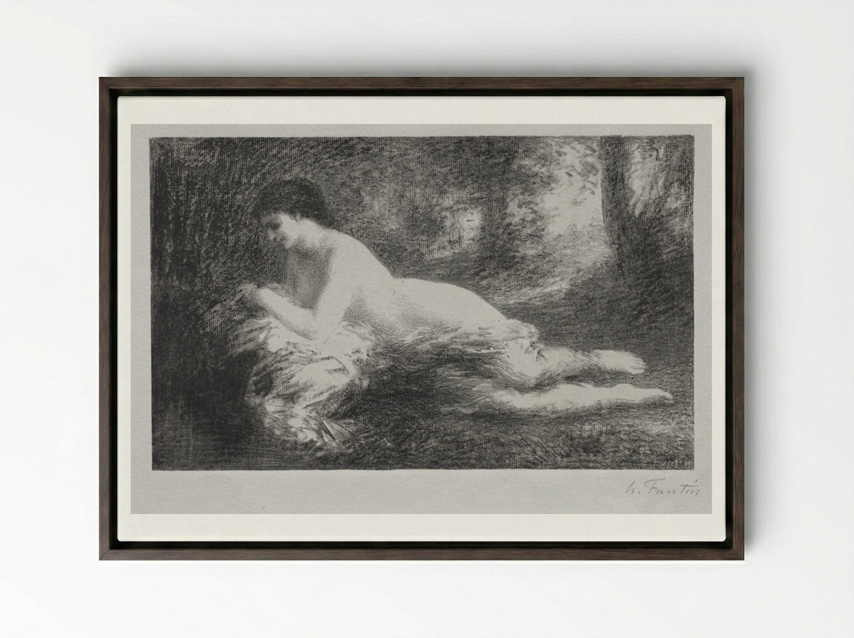 Réverie - Henri Fantin-Latour - Framed Canvas Dark Wood