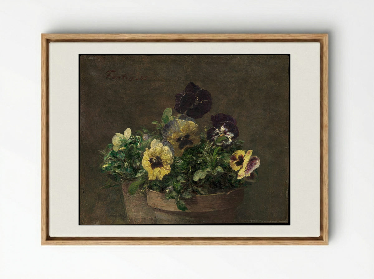 Potted Pansies - Henri Fantin-Latour - Framed Canvas Wood