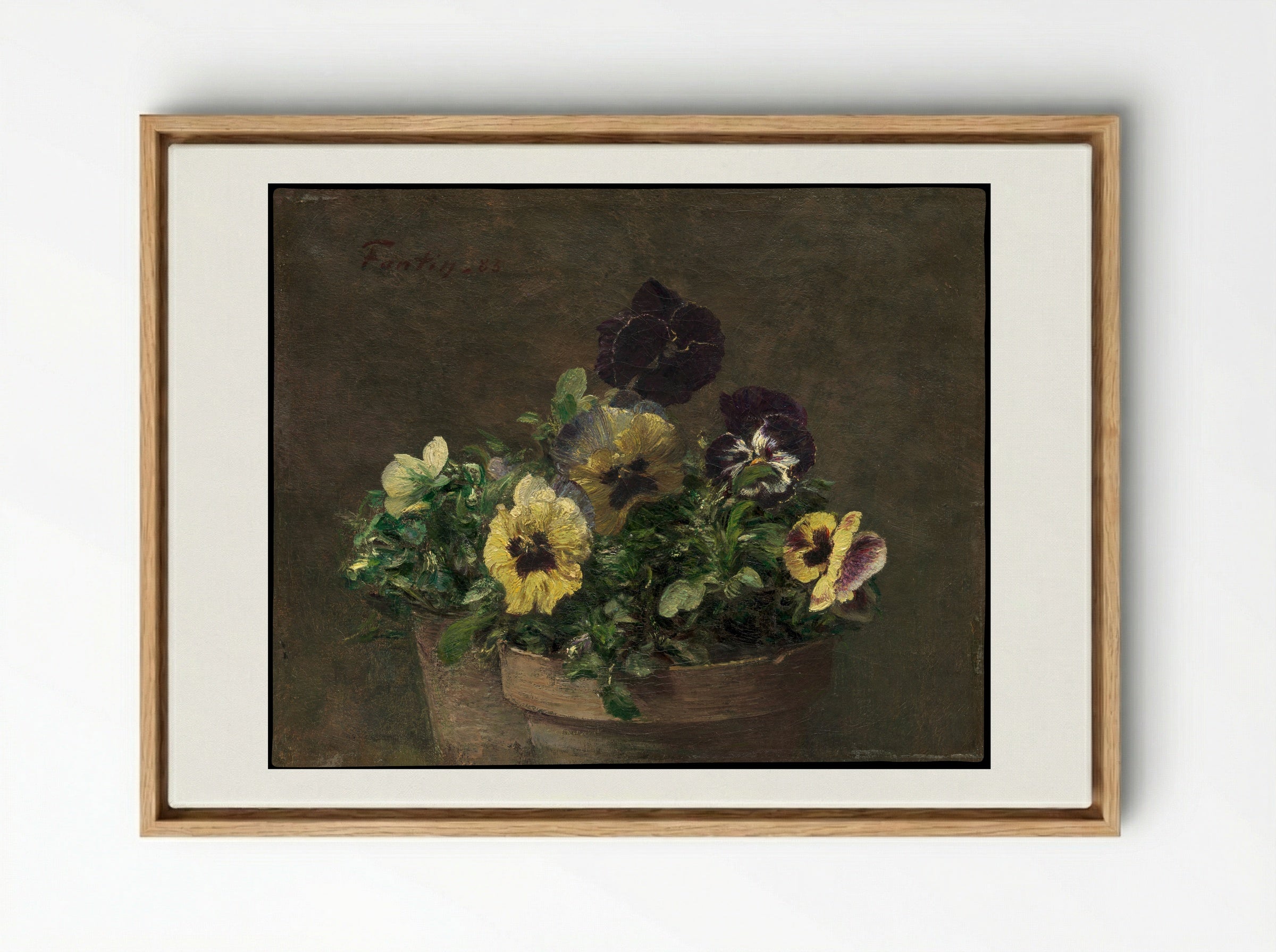Potted Pansies - Henri Fantin-Latour - Framed Canvas Wood