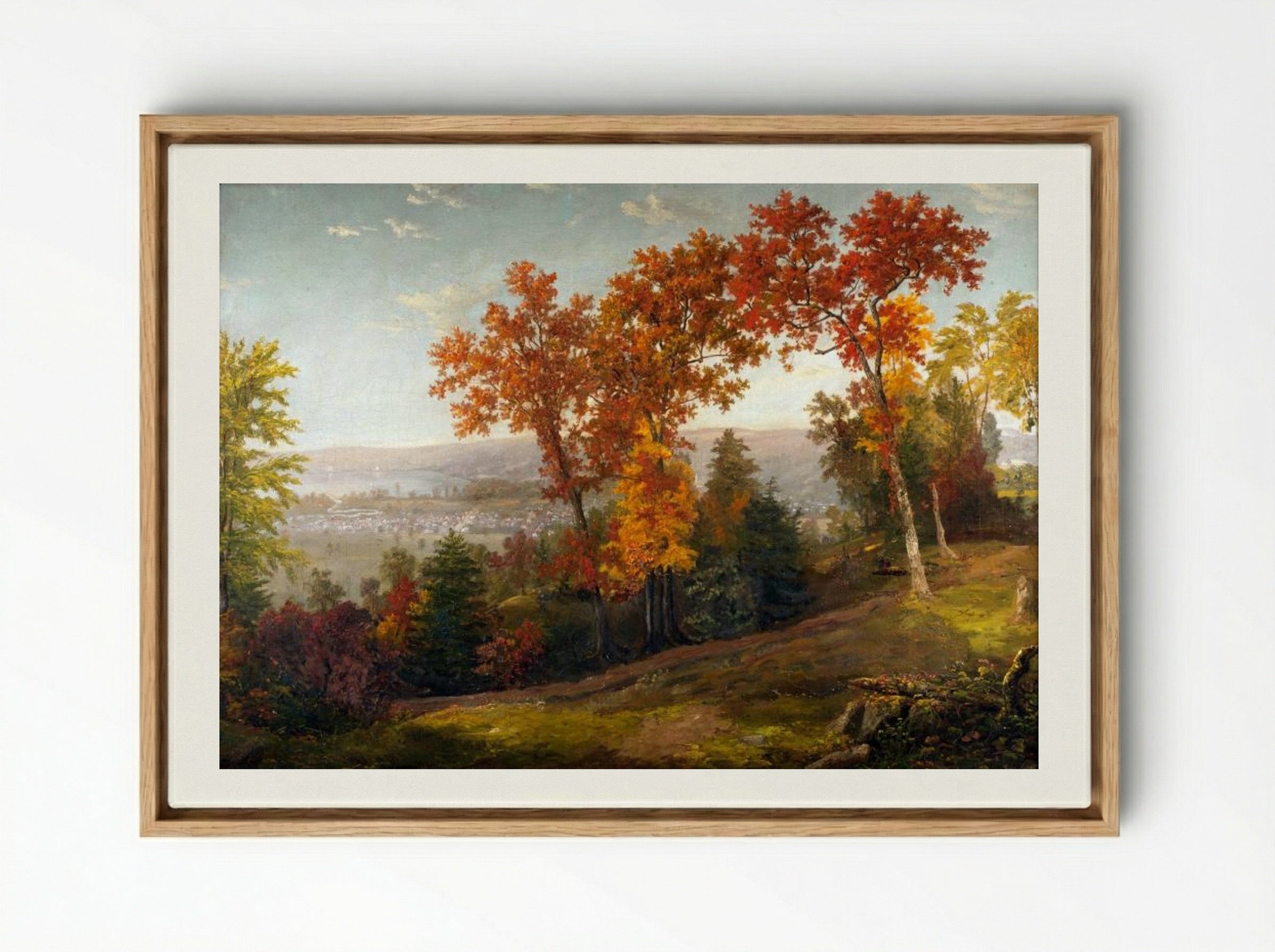 Hudson River - John Frederick Kensett - Framed Canvas Wood