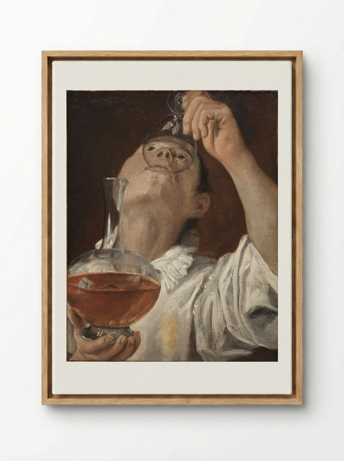 Boy Drinking - Annibale Carracci - Framed Canvas Wood