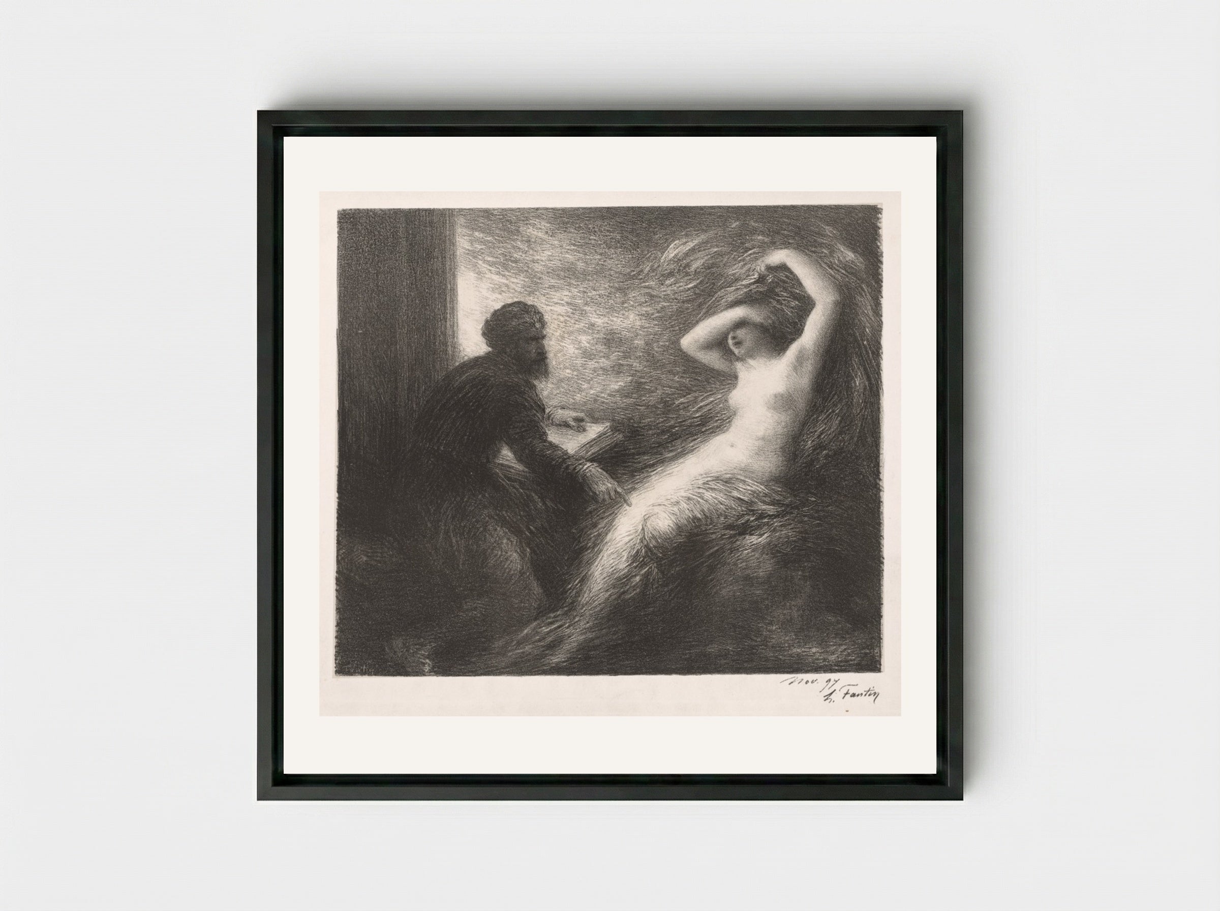 The Evocation of Kundry - Henri Fantin-Latour - Framed Canvas Black