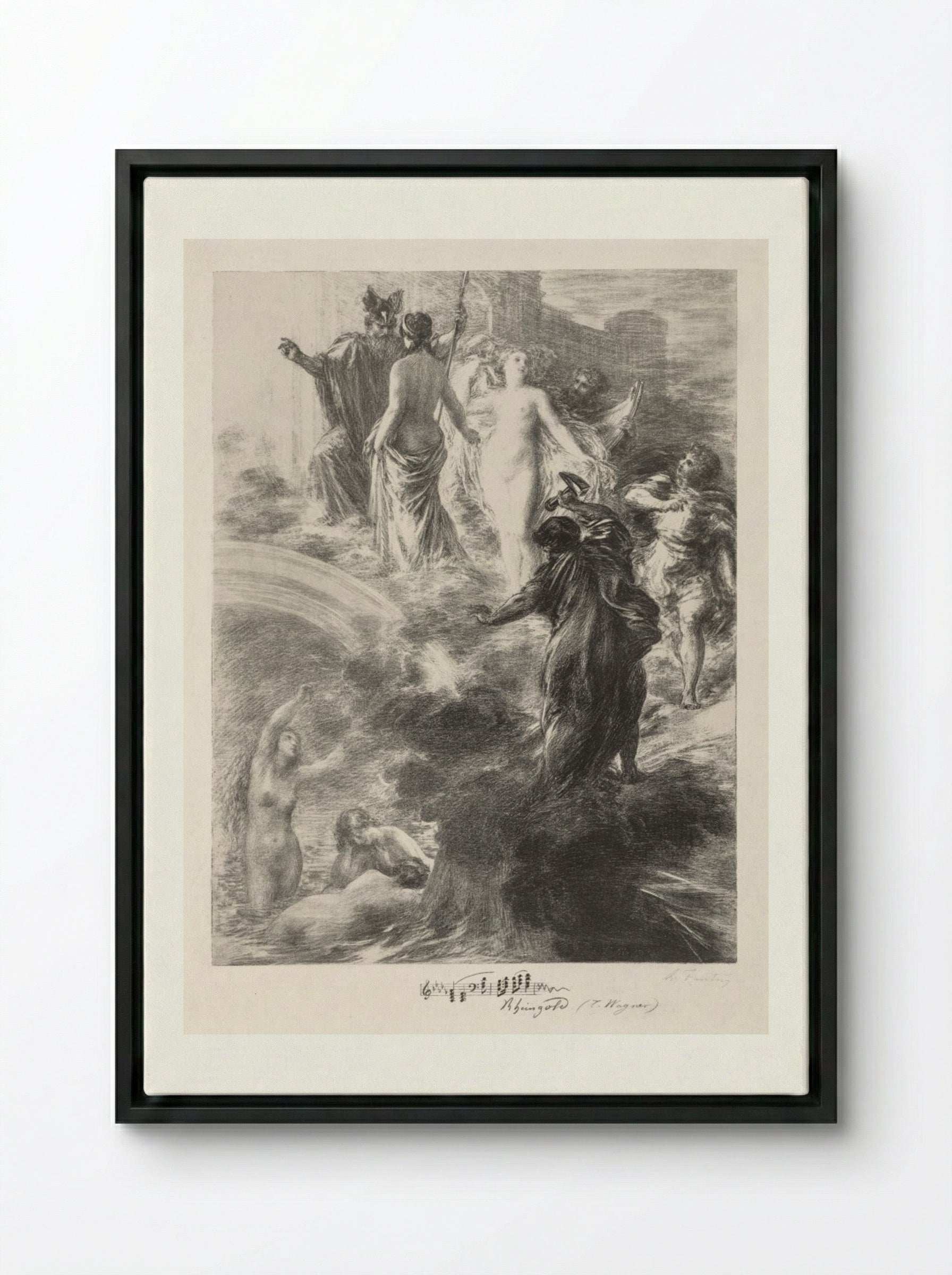 Finale of the Rhinegold - Henri Fantin-Latour - Framed Canvas Black