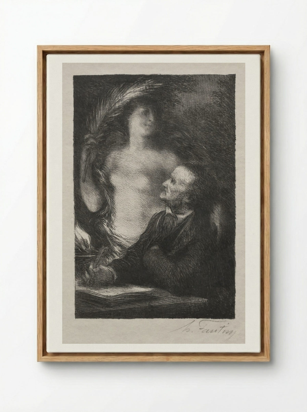 The Muse - Henri Fantin-Latour - Framed Canvas Wood