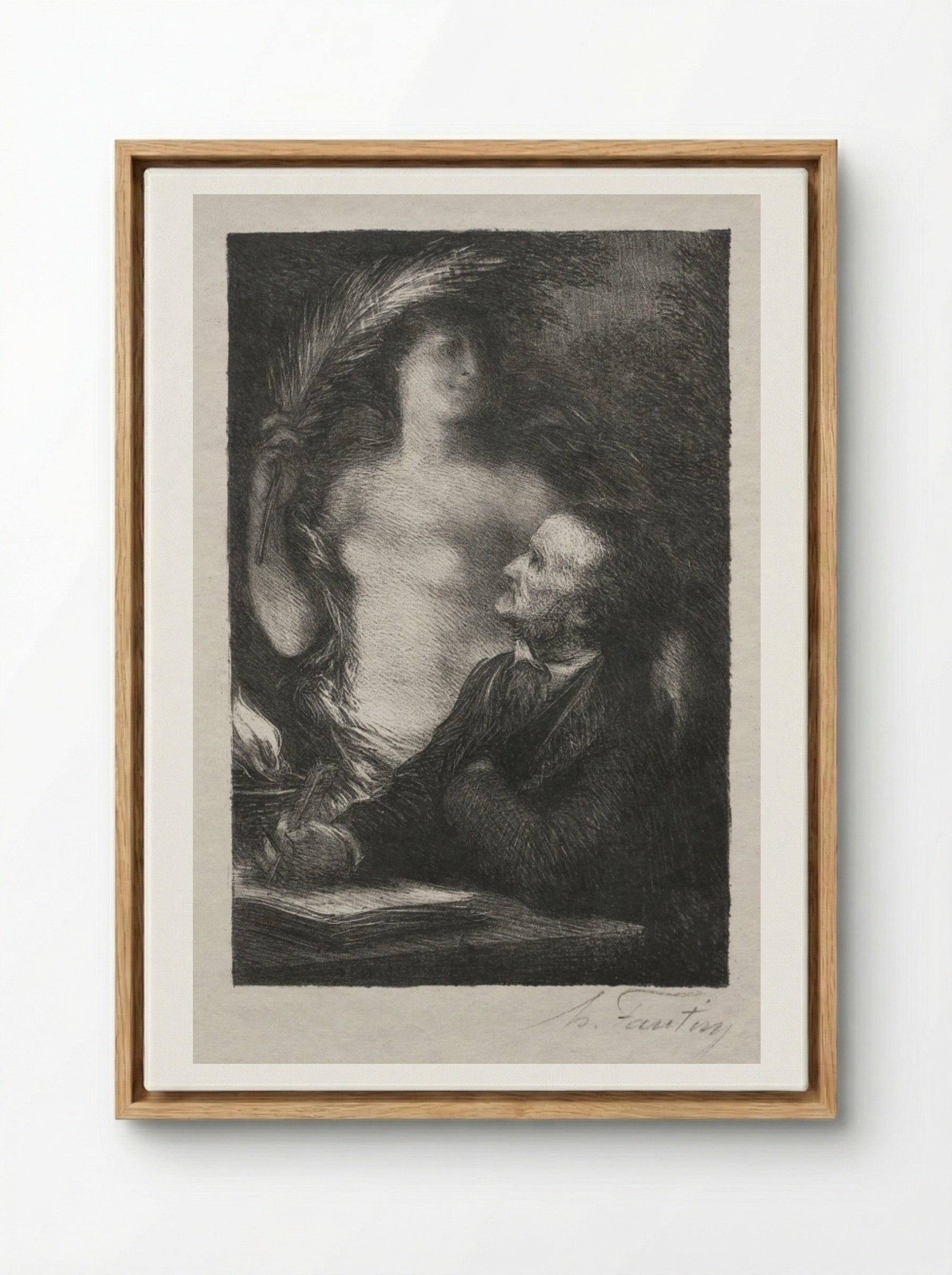 The Muse - Henri Fantin-Latour - Framed Canvas Wood