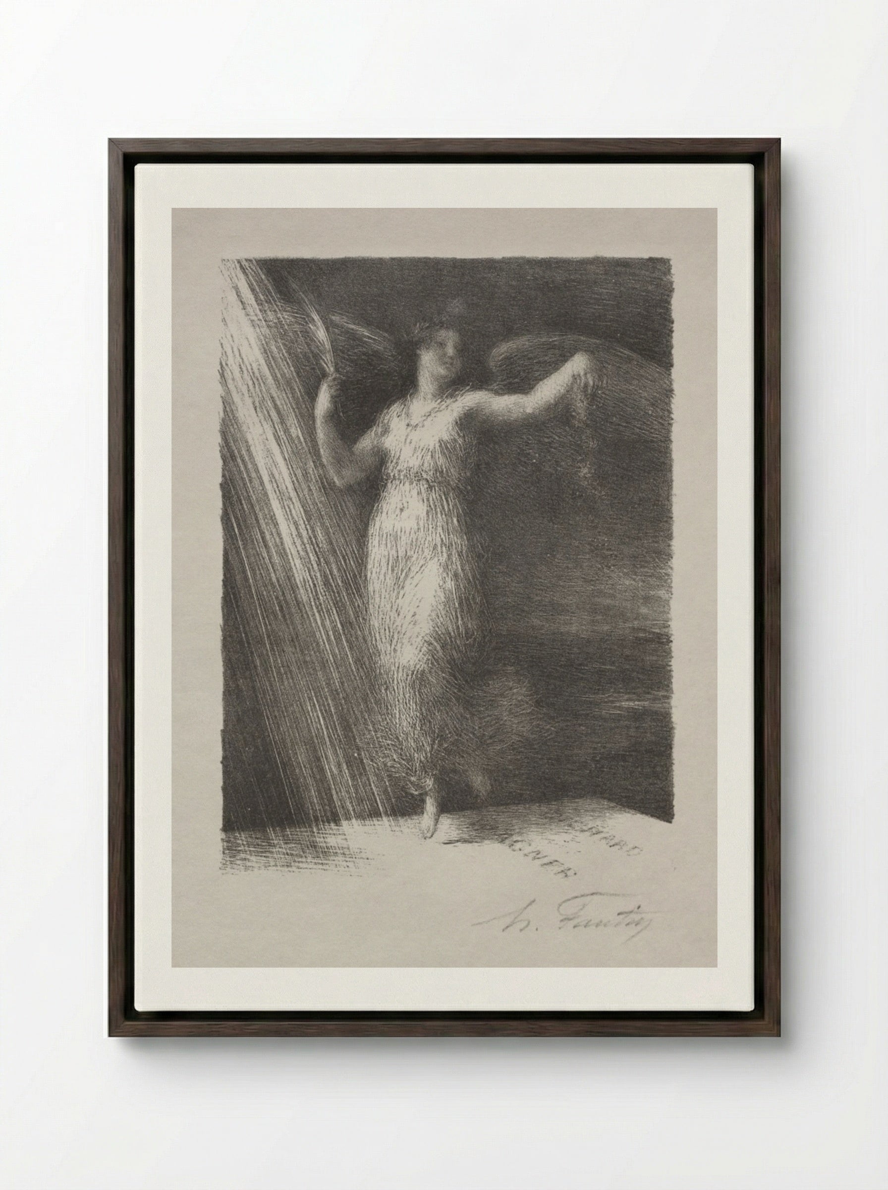 Awakening - Henri Fantin-Latour - Framed Canvas Dark Wood