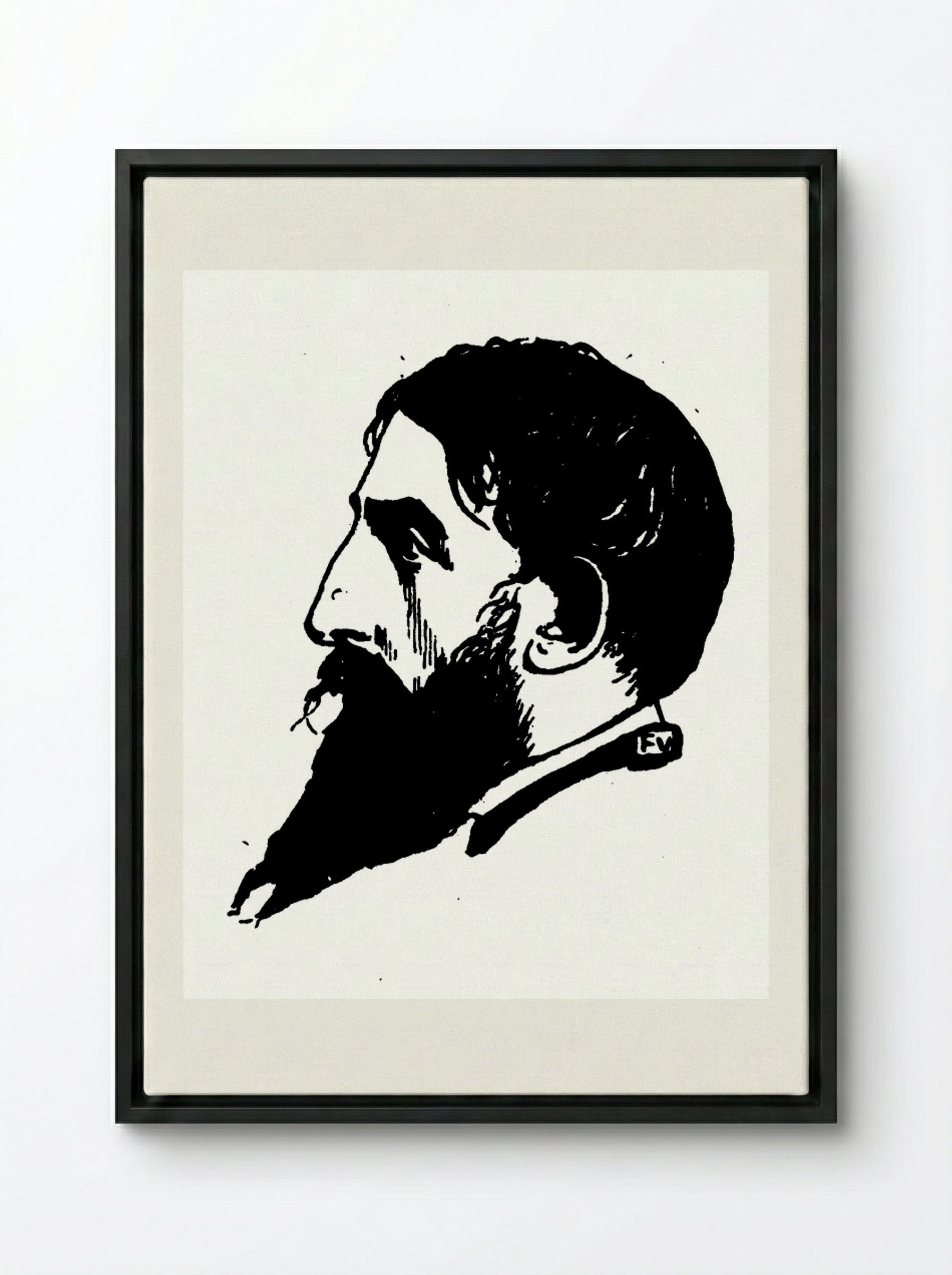Portrait of Jehan Rictus - Félix Vallotton - Framed Canvas Black