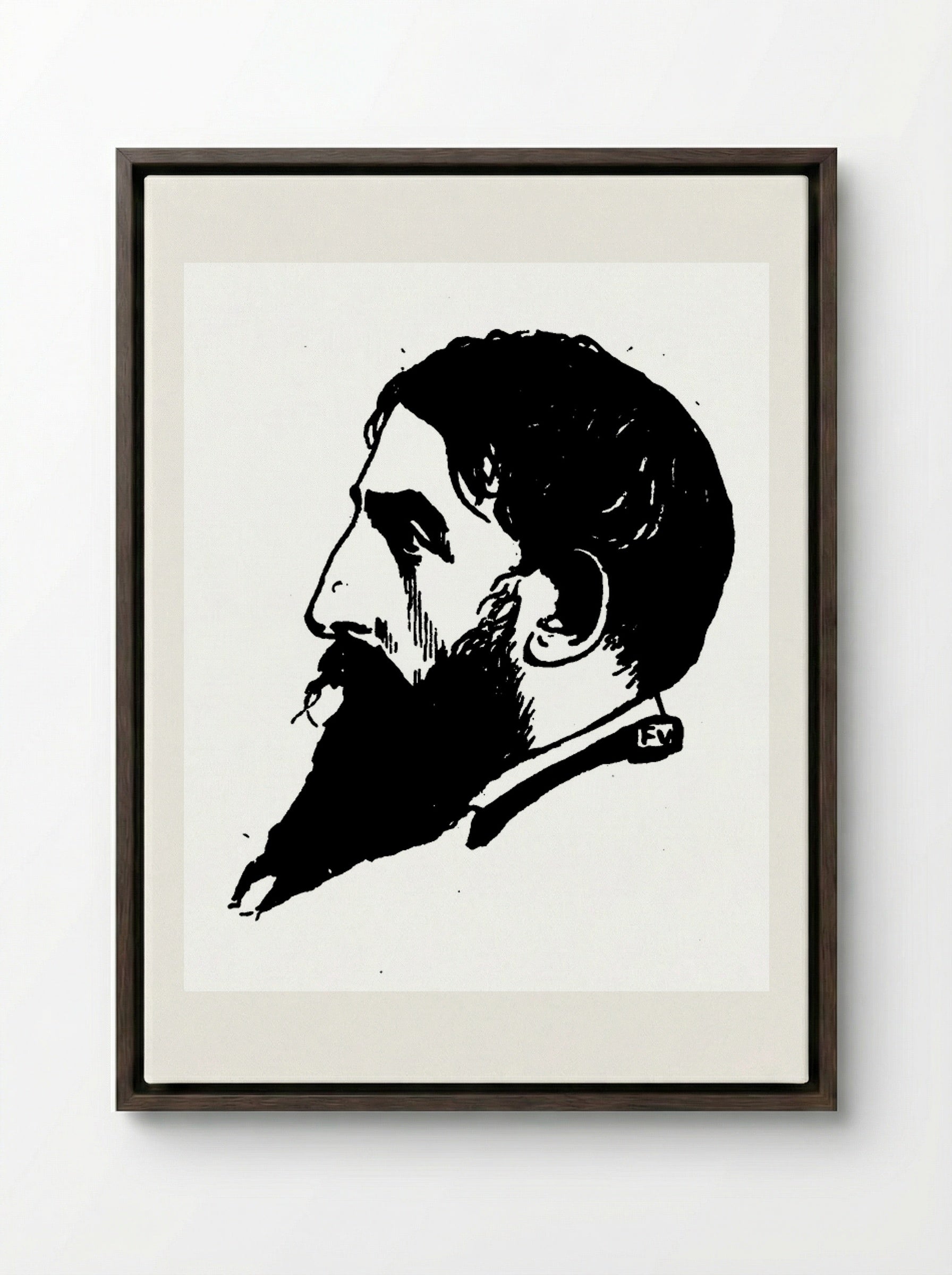 Portrait of Jehan Rictus - Félix Vallotton - Framed Canvas Dark Wood