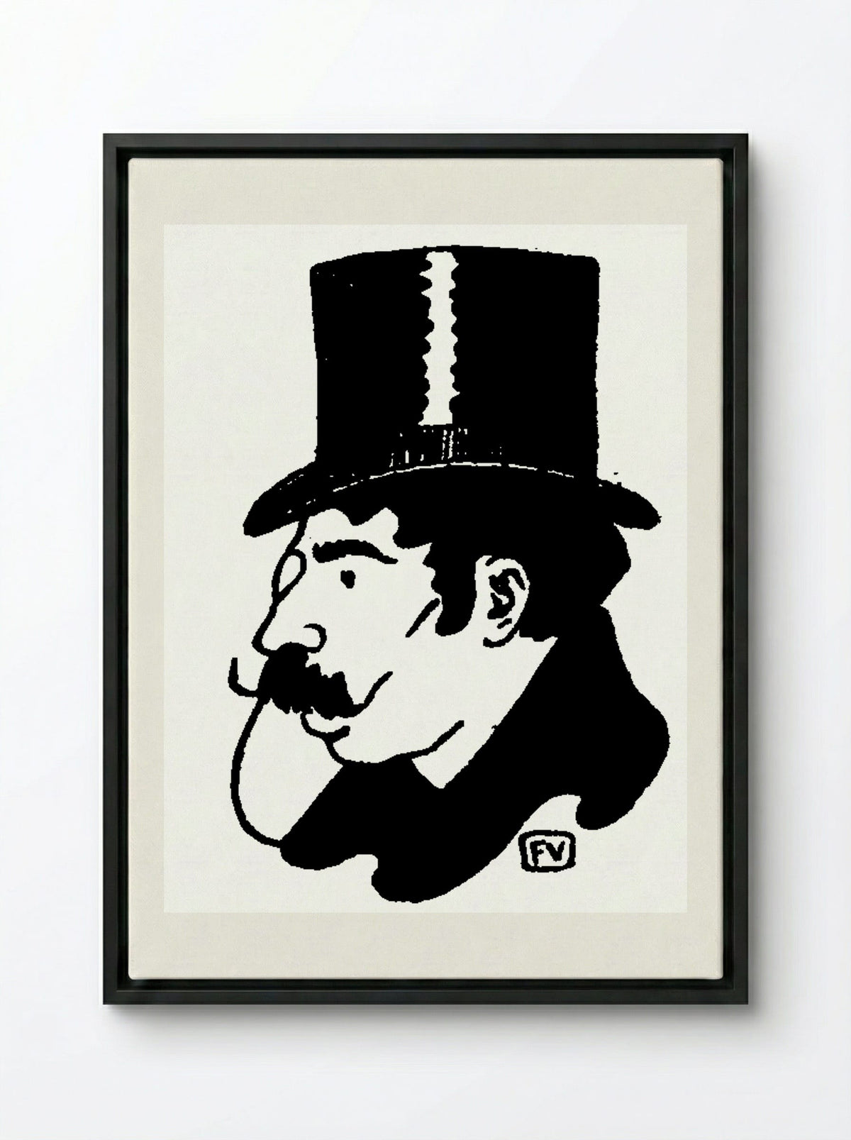Portrait of Jean Moréas - Félix Vallotton - Framed Canvas Black
