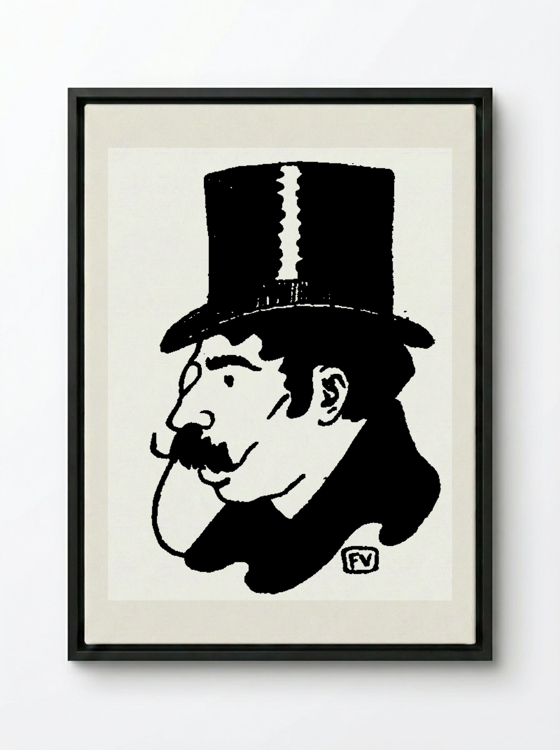 Portrait of Jean Moréas - Félix Vallotton - Framed Canvas Black