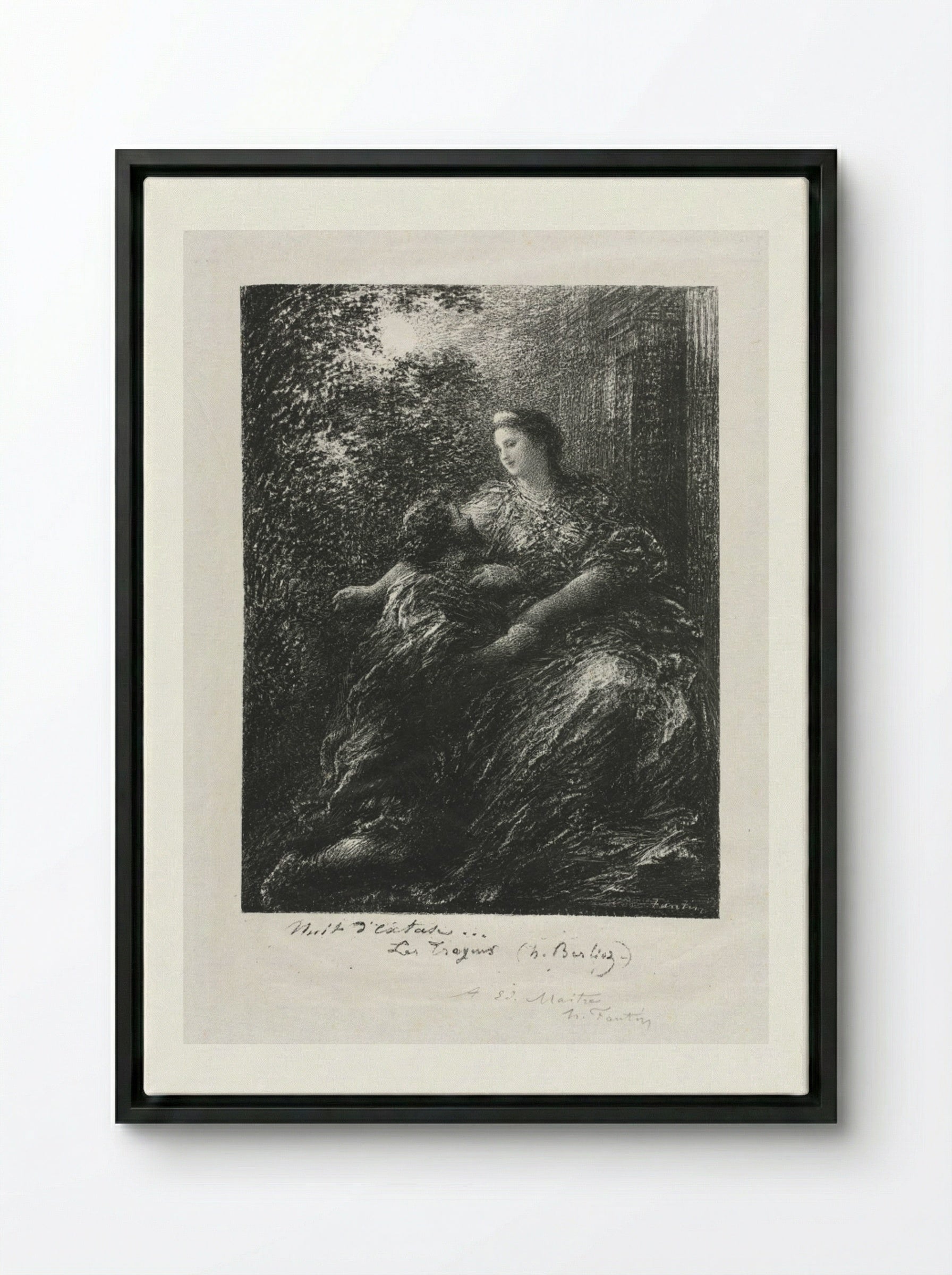 Duet of the Trojans - Henri Fantin-Latour - Framed Canvas Black
