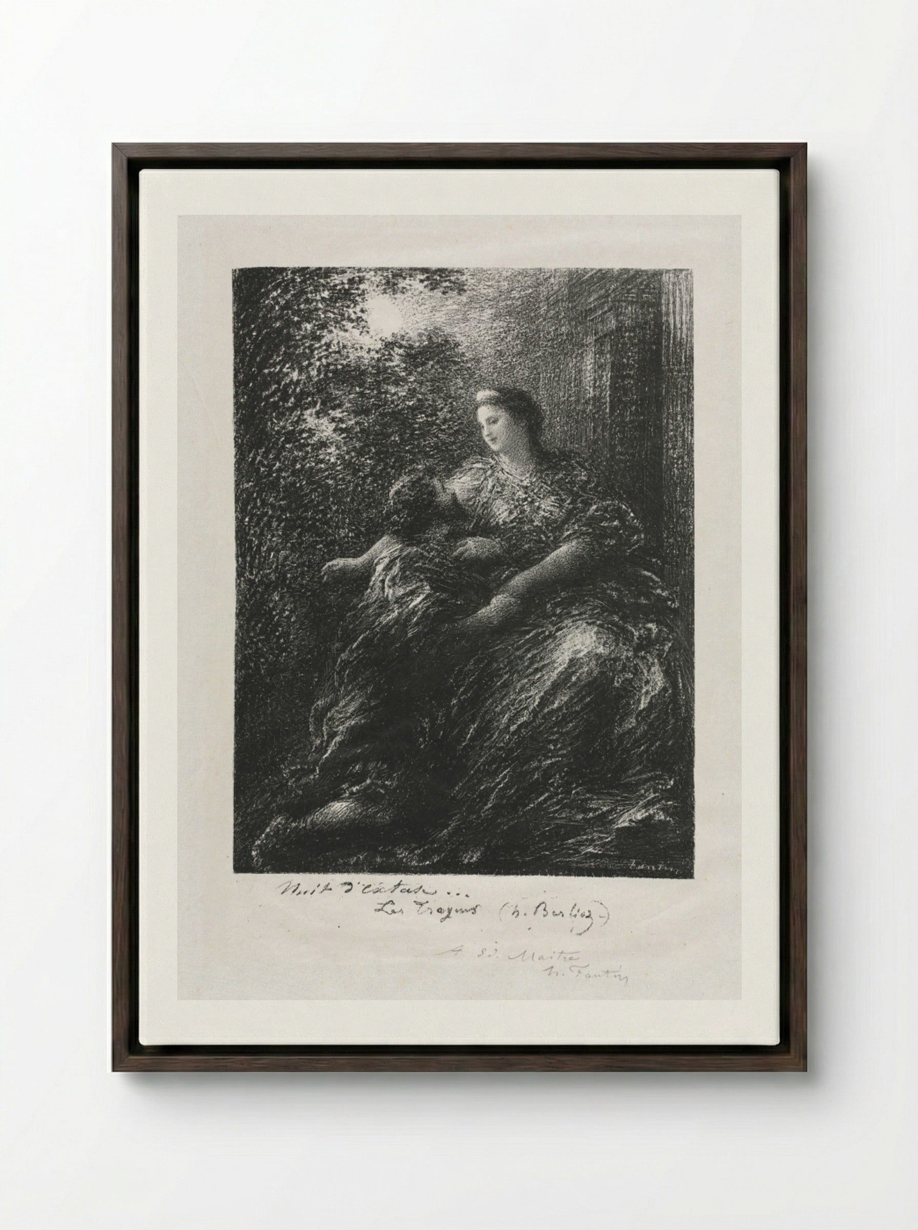 Duet of the Trojans - Henri Fantin-Latour - Framed Canvas Dark Wood