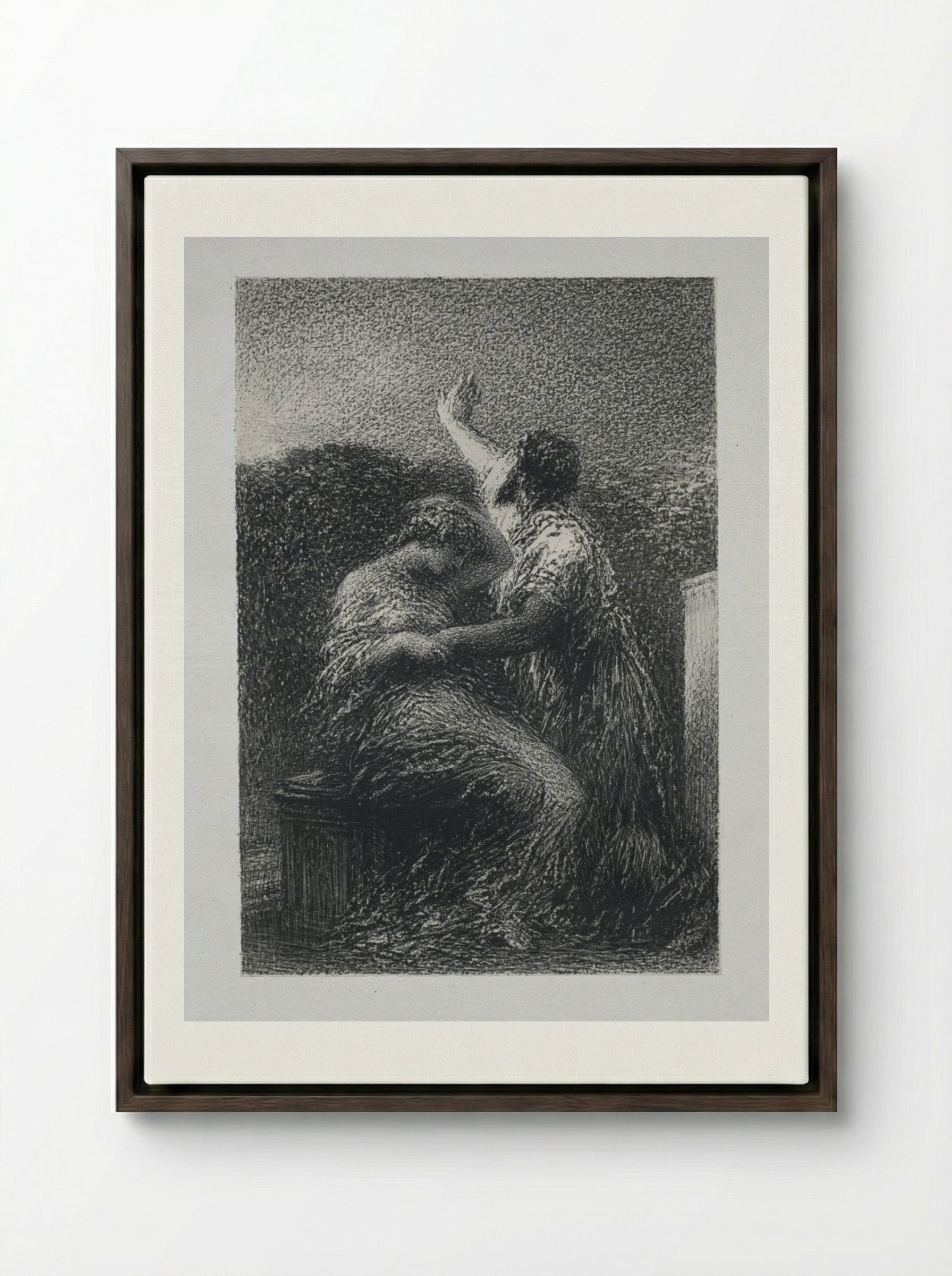 Le mage Baltajar et Fatime - Henri Fantin-Latour - Framed Canvas Dark Wood