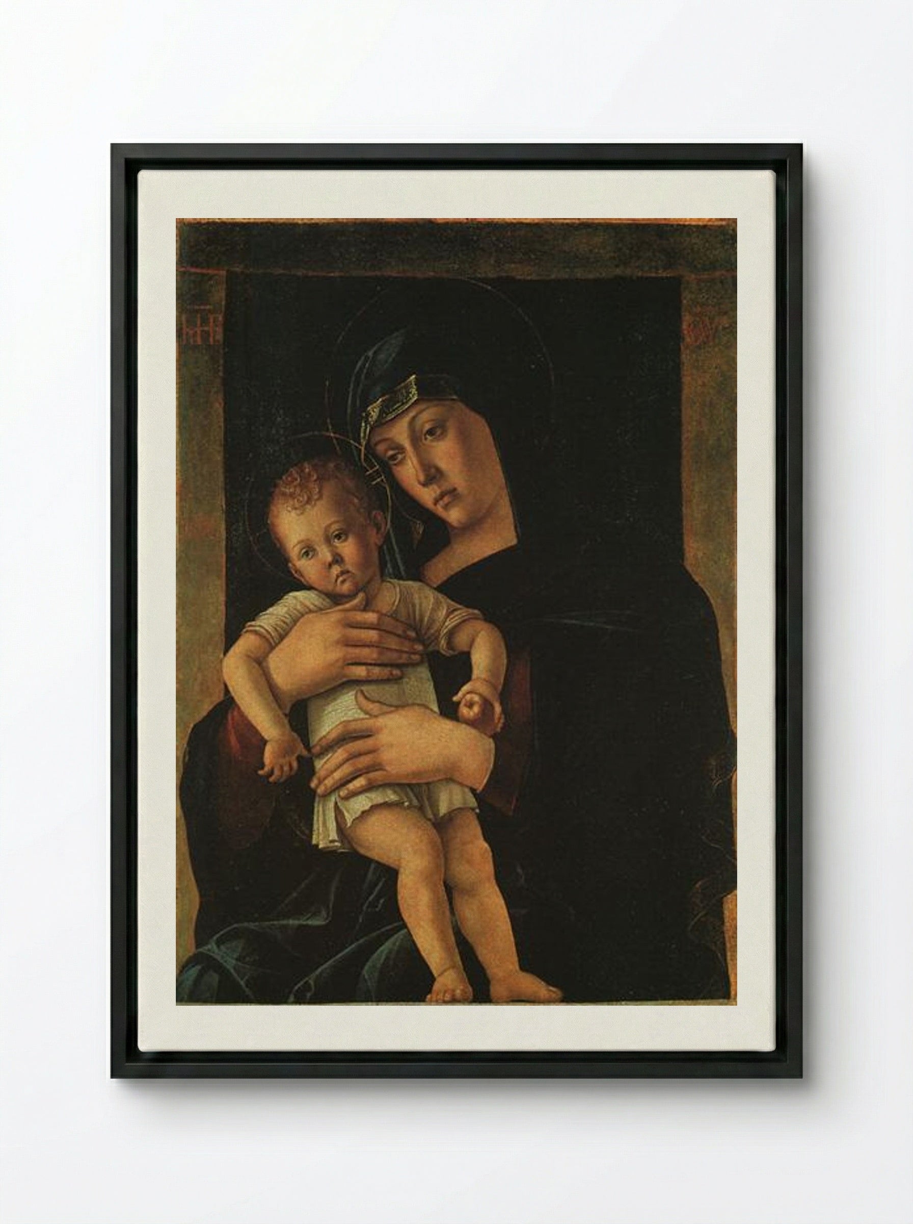 Greek Madonna - Giovanni Bellini - Framed Canvas Black
