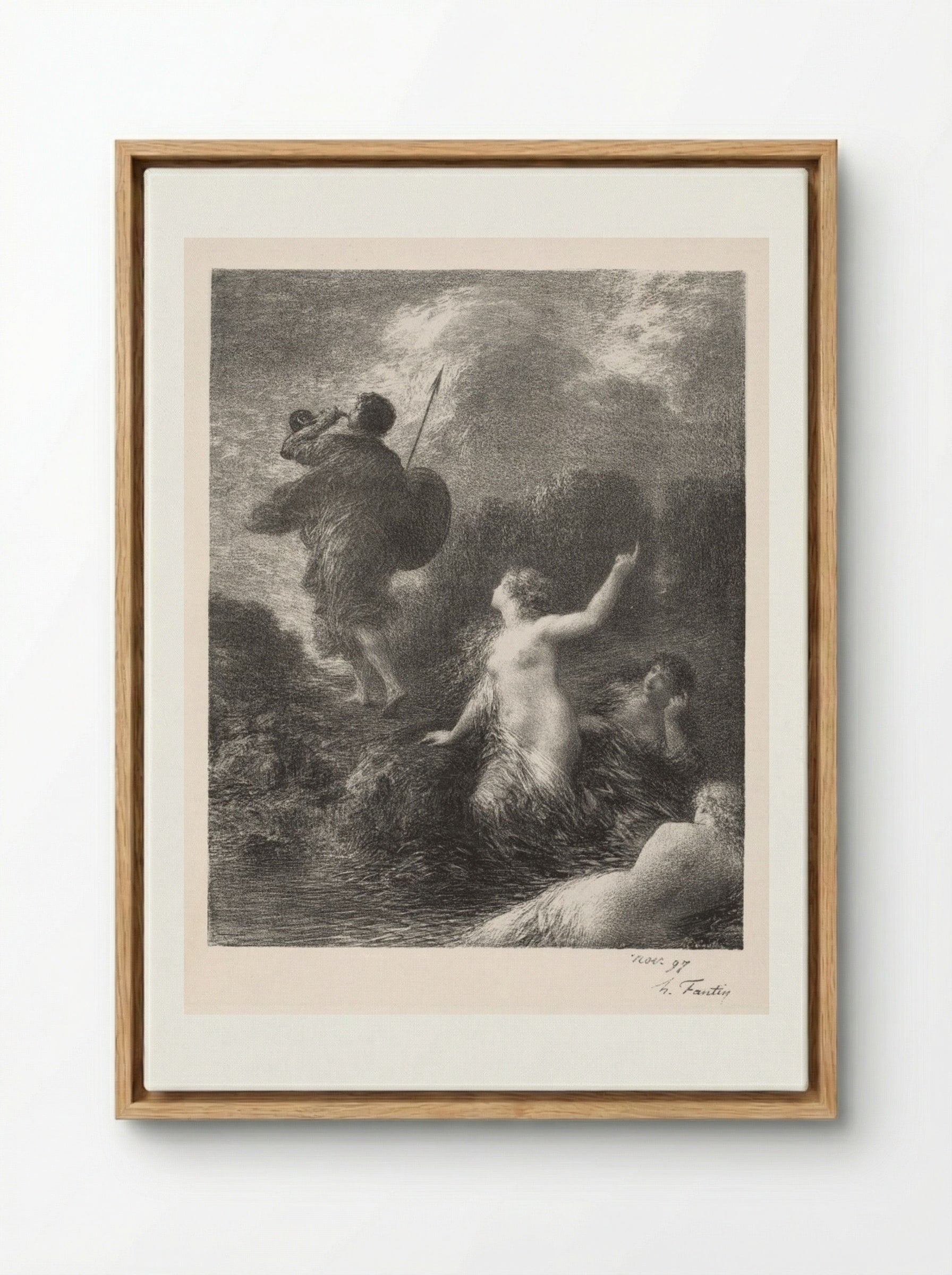 Twilight of the Gods: Siegfried and the Rhine Maidens - Henri Fantin-Latour - Framed Canvas Wood