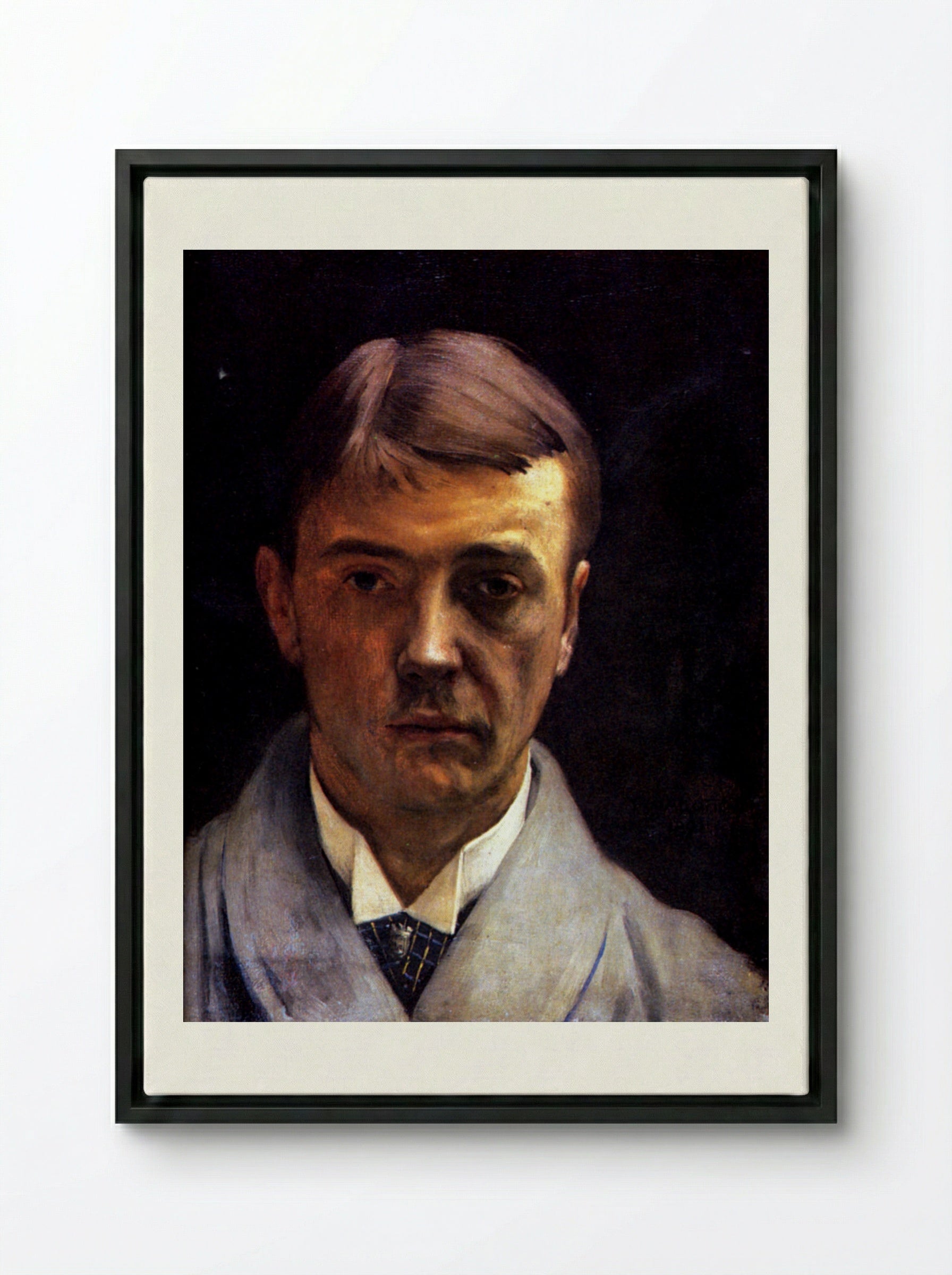 My portrait (Self-Portrait) - Félix Vallotton - Framed Canvas Black
