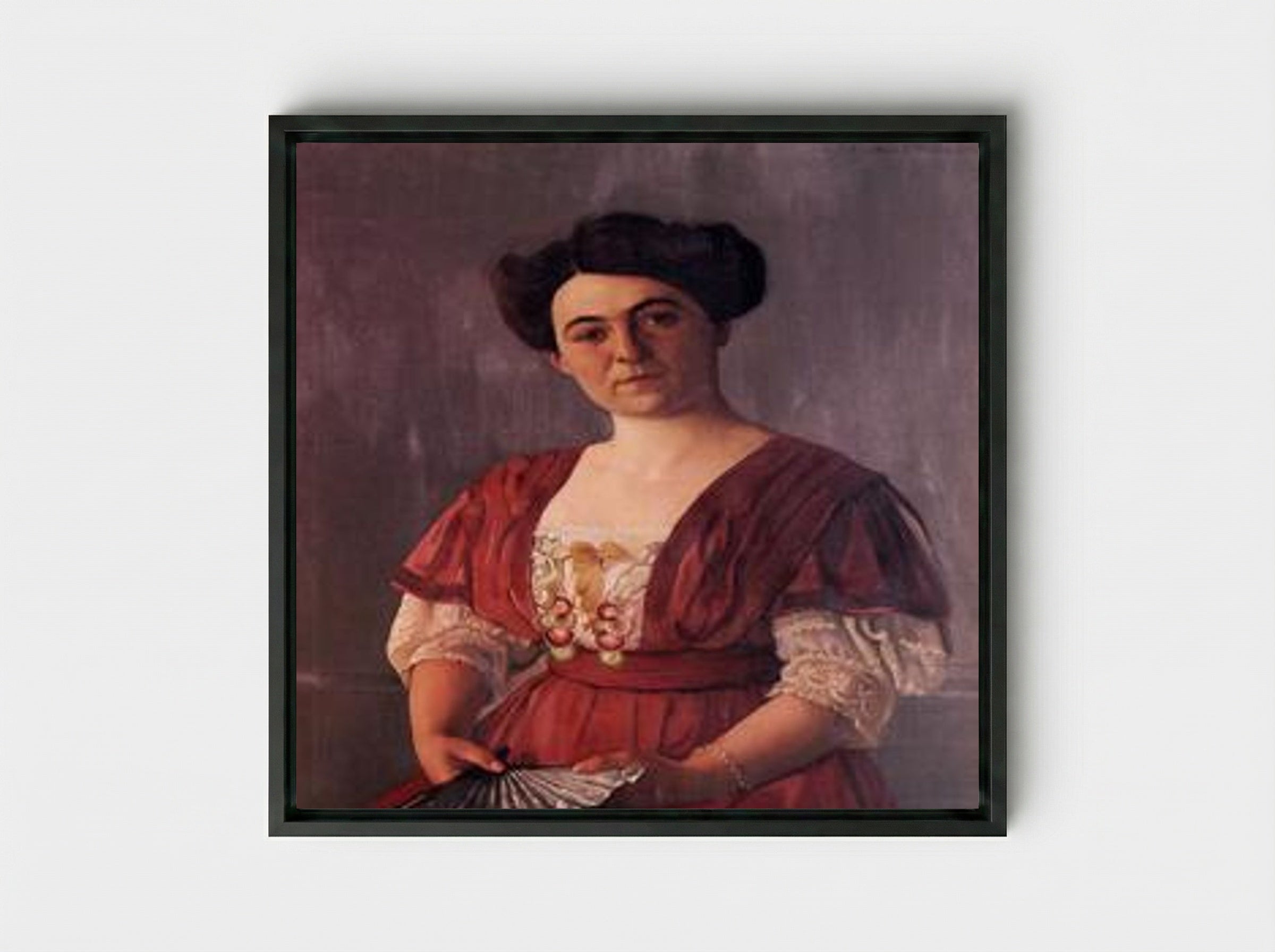 Portrait of Madame Hasen - Félix Vallotton - Framed Canvas Black