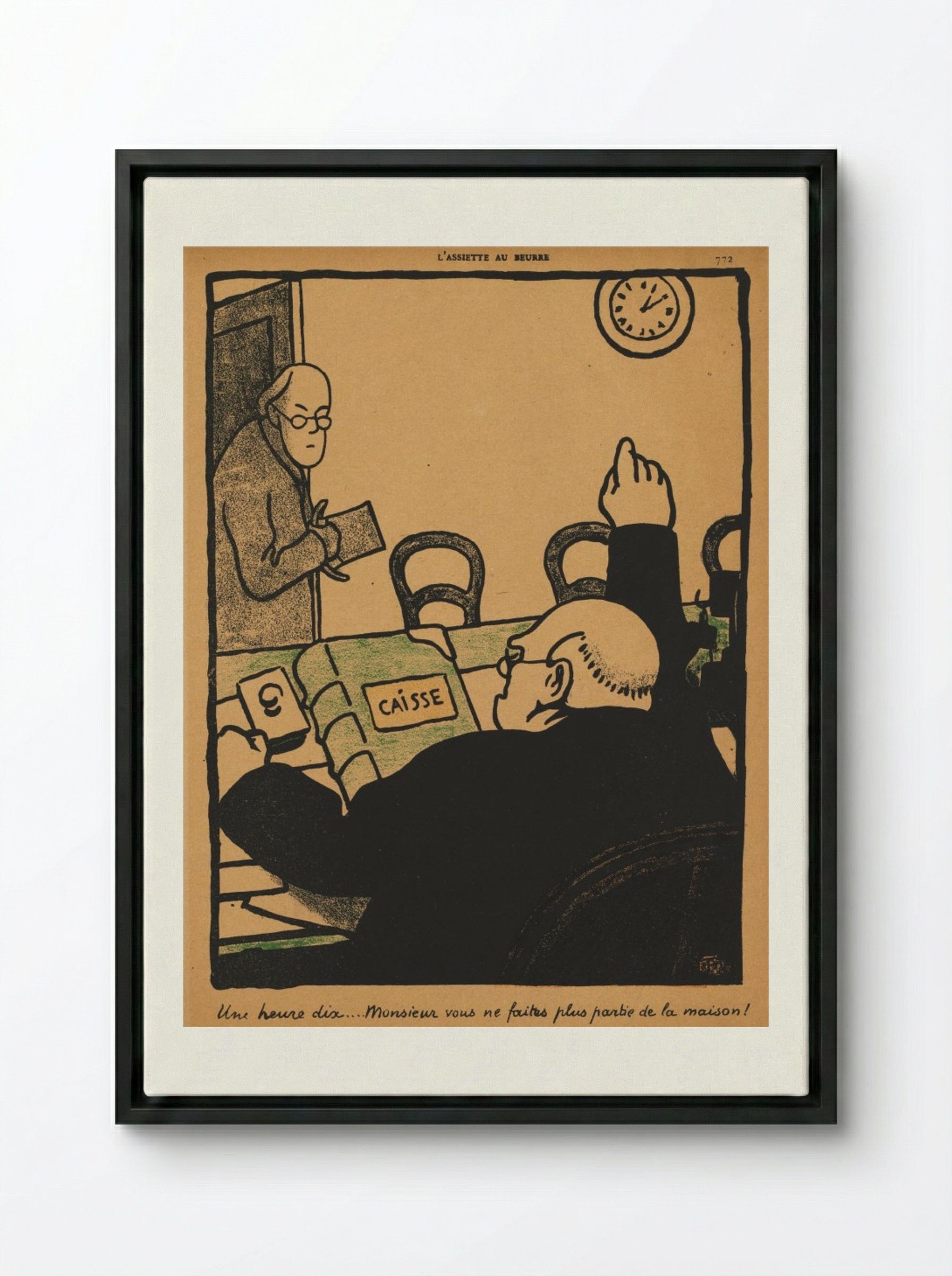 Ten past one... - Félix Vallotton - Framed Canvas Black