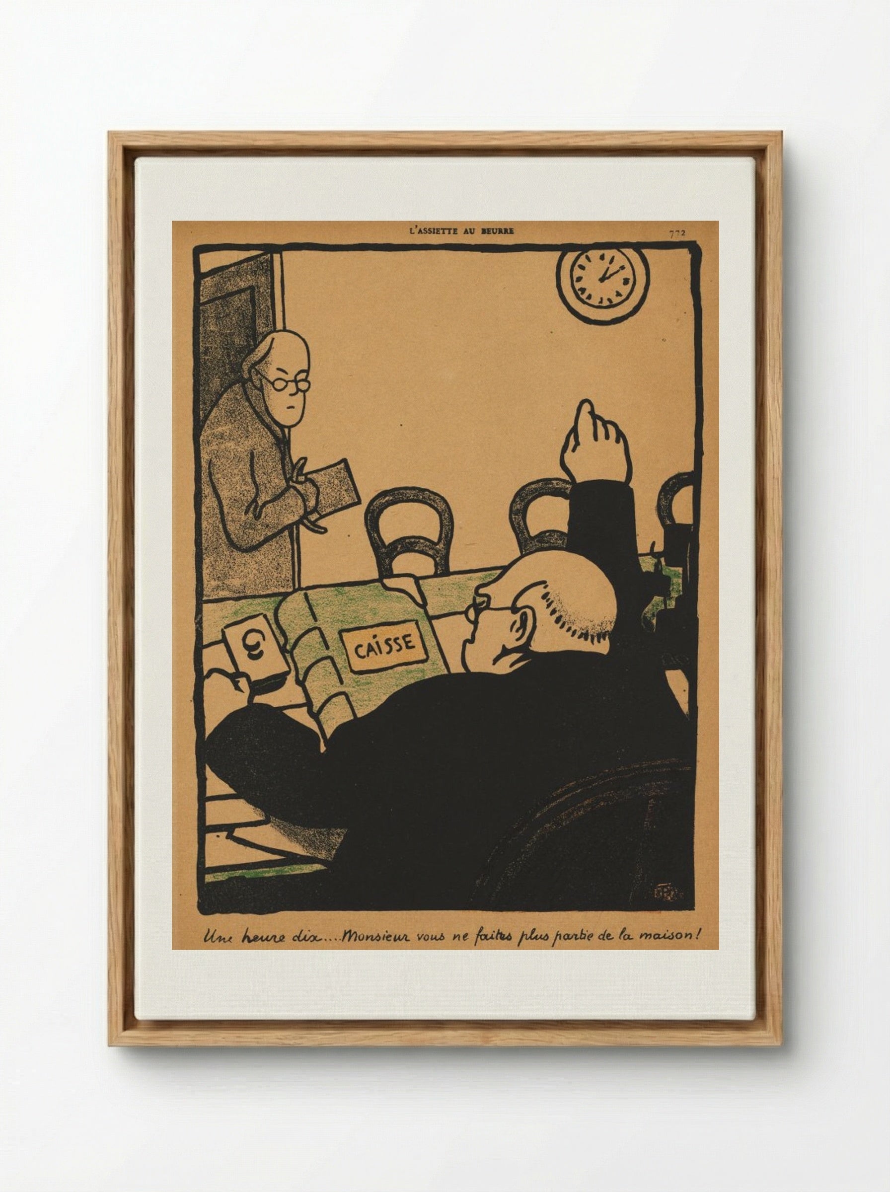 Ten past one... - Félix Vallotton - Framed Canvas Wood