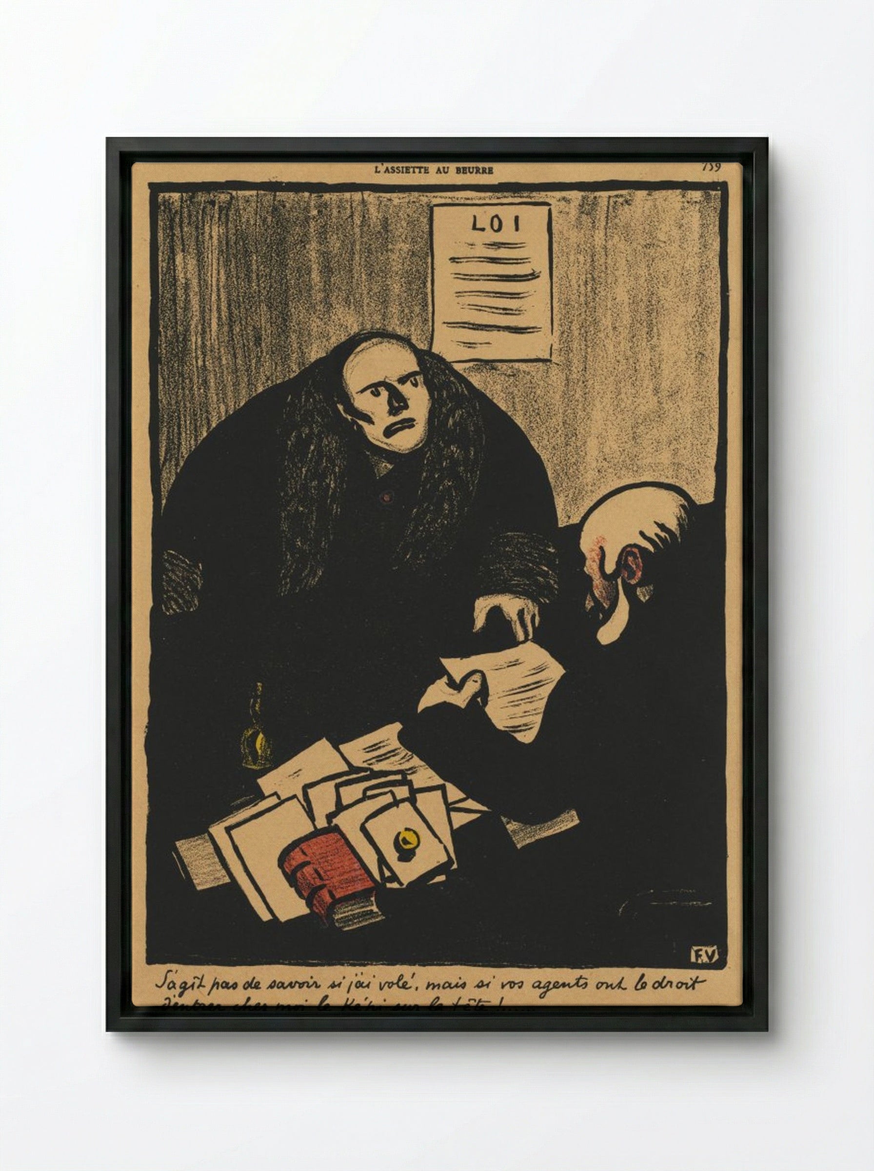 The question is, not whether... - Félix Vallotton - Framed Canvas Black
