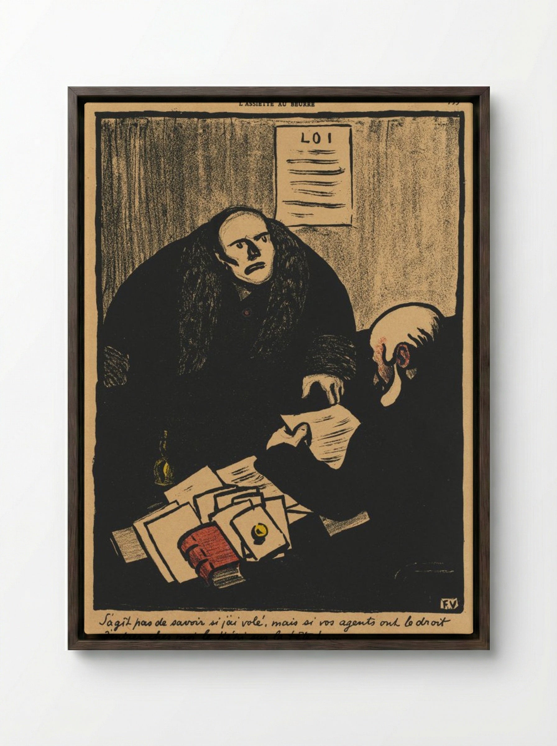 The question is, not whether... - Félix Vallotton - Framed Canvas Dark Wood