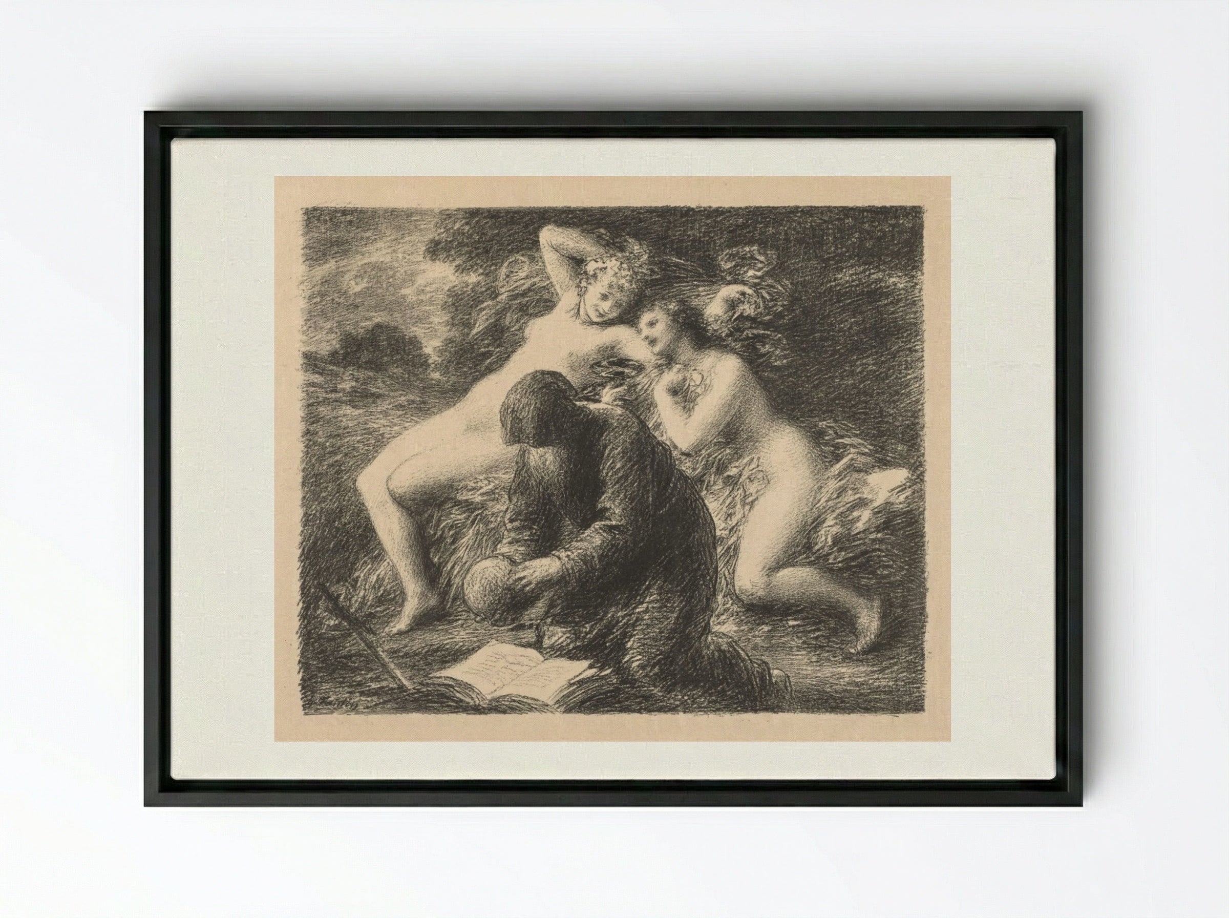 Temptation of St. Anthony - Henri Fantin-Latour - Framed Canvas Black