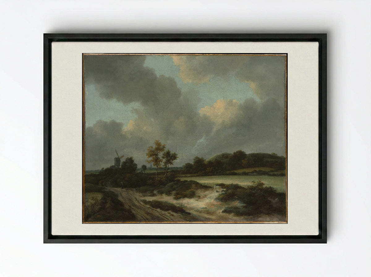 Grainfields - Jacob van Ruisdael - Framed Canvas Black