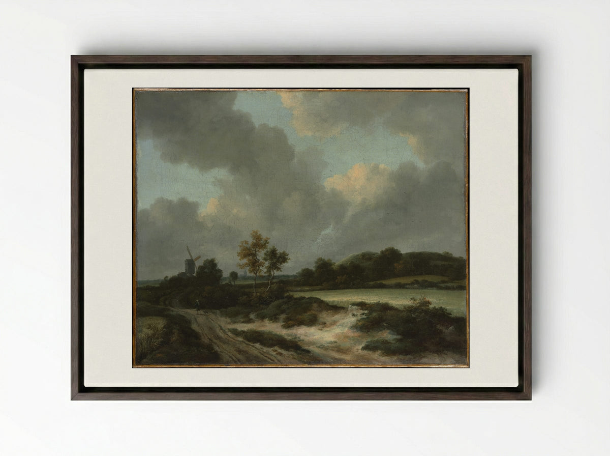 Grainfields - Jacob van Ruisdael - Framed Canvas Dark Wood